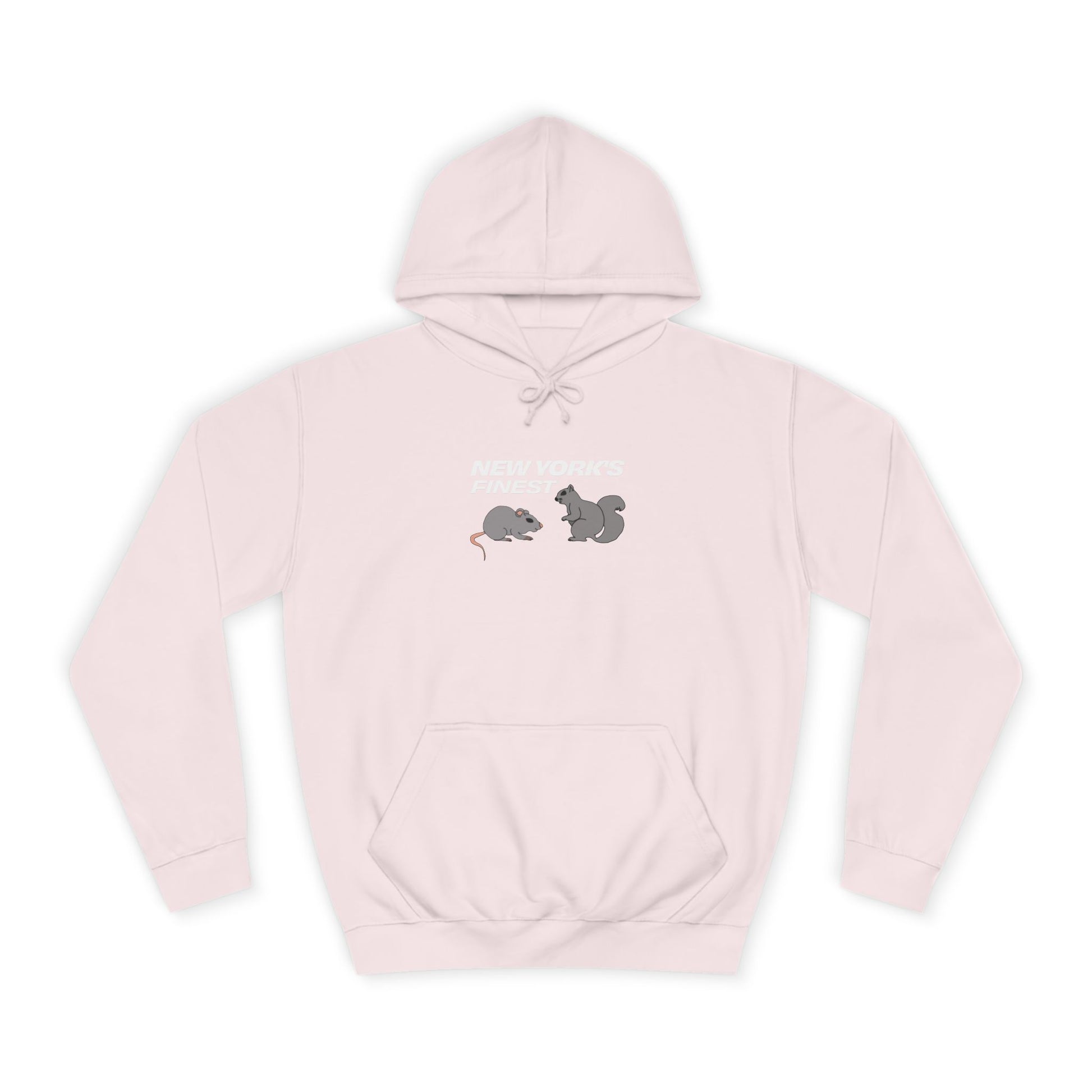 light pink nyc hoodie back view plain hoodie streetwear rear