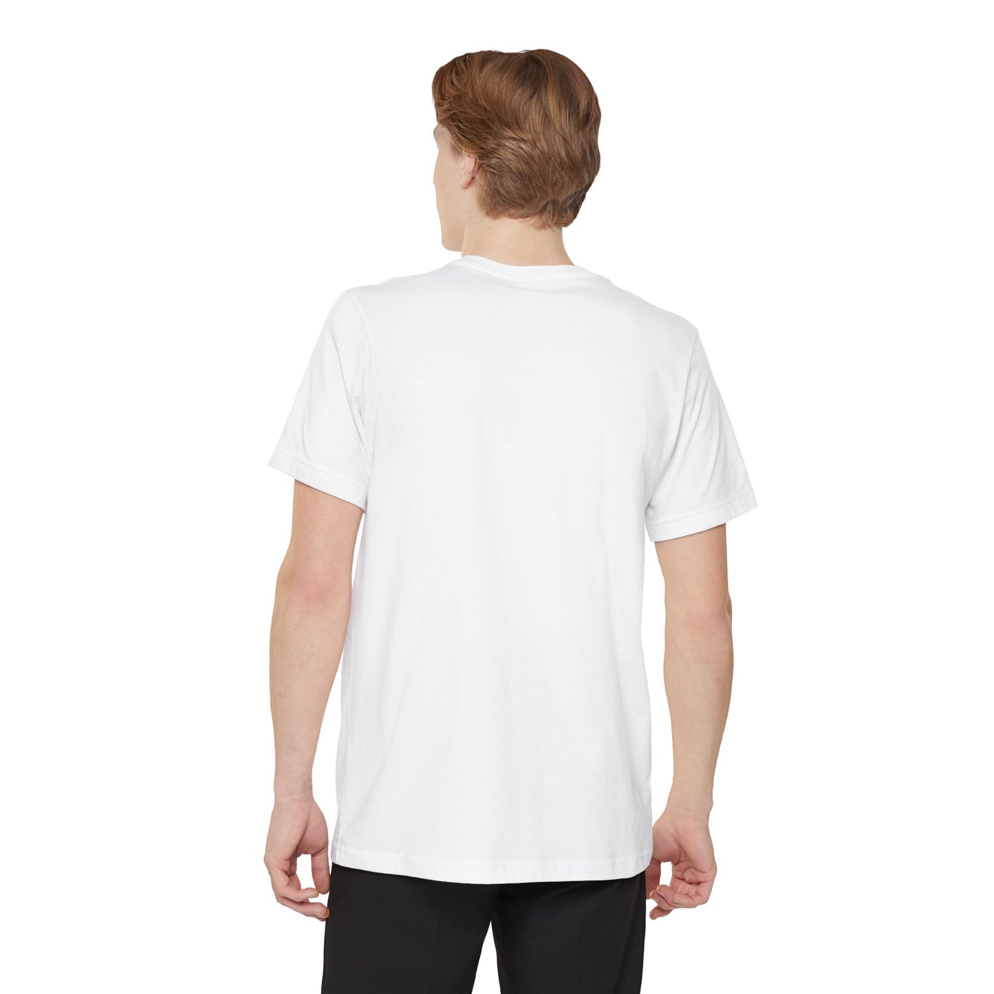 Back view of man wearing Proudly Introverted Pocket T-Shirt