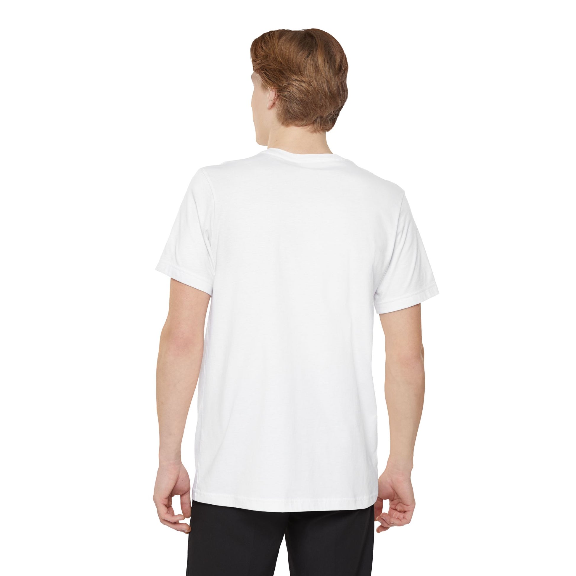 Back view of man wearing Proudly Introverted Pocket T-Shirt