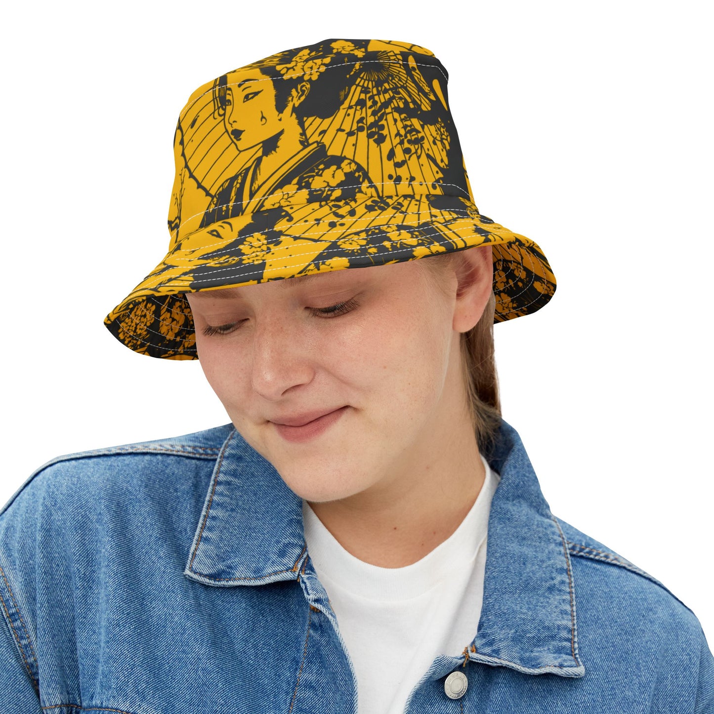 Man smiling while wearing Geisha Bucket Hat facing forward