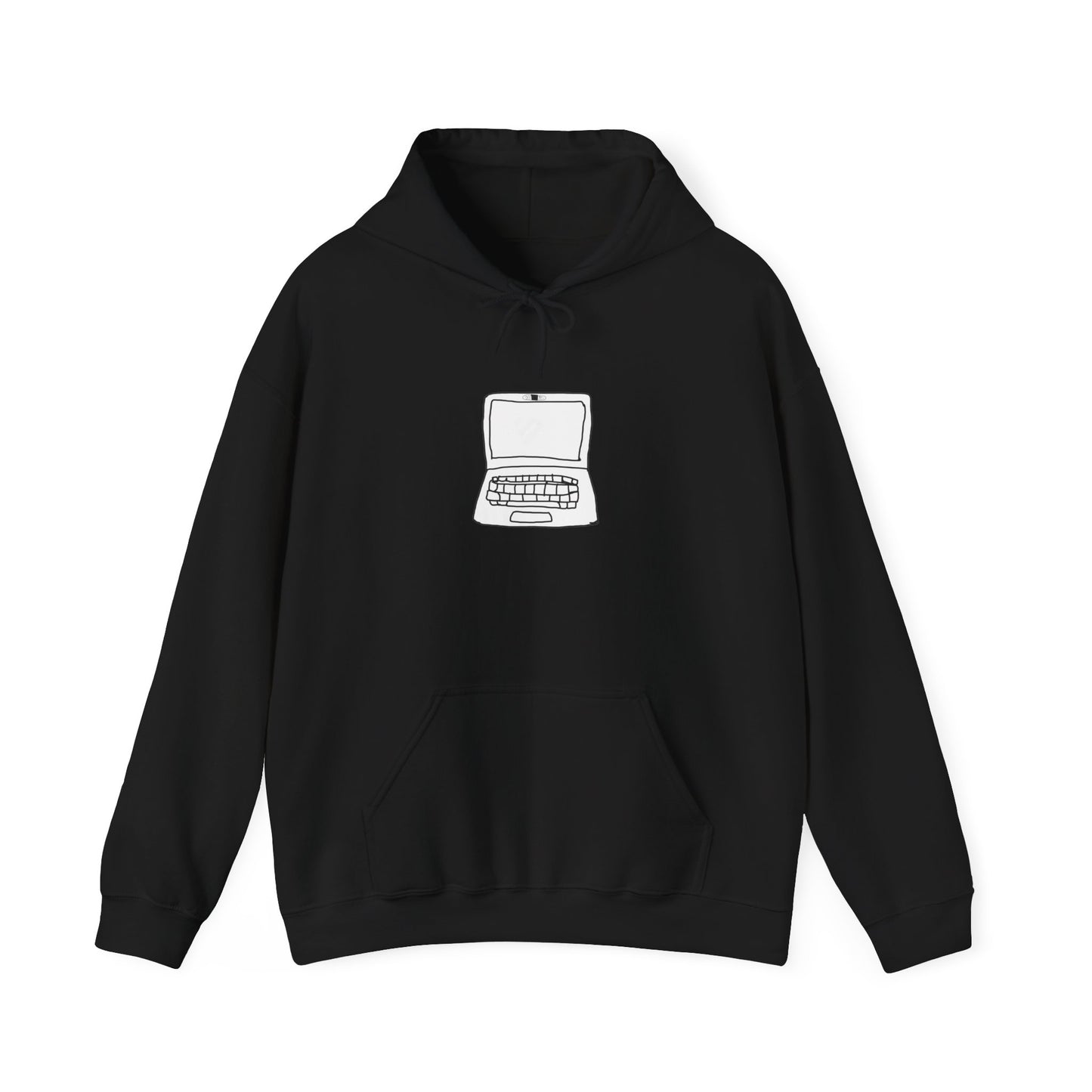 Black Unisex Laptop No Cam Hoodie front view