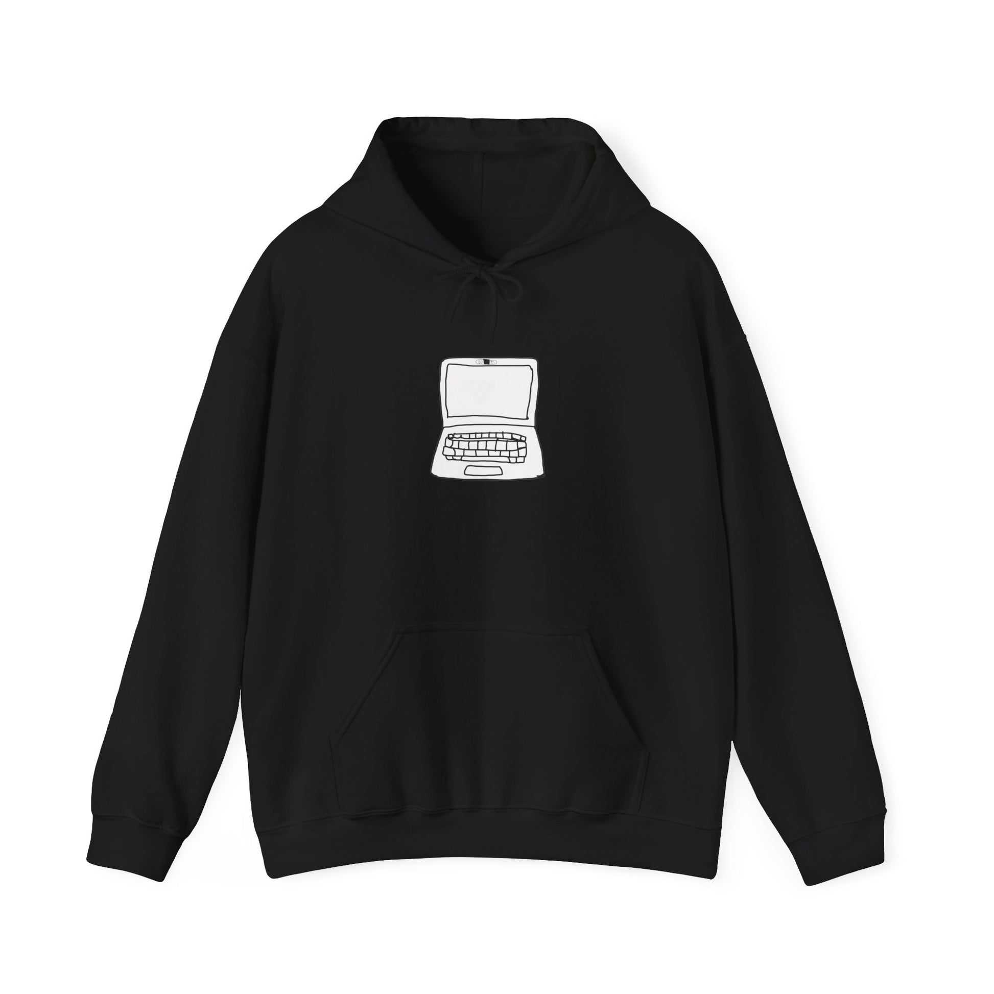 Black Unisex Laptop No Cam Hoodie front view