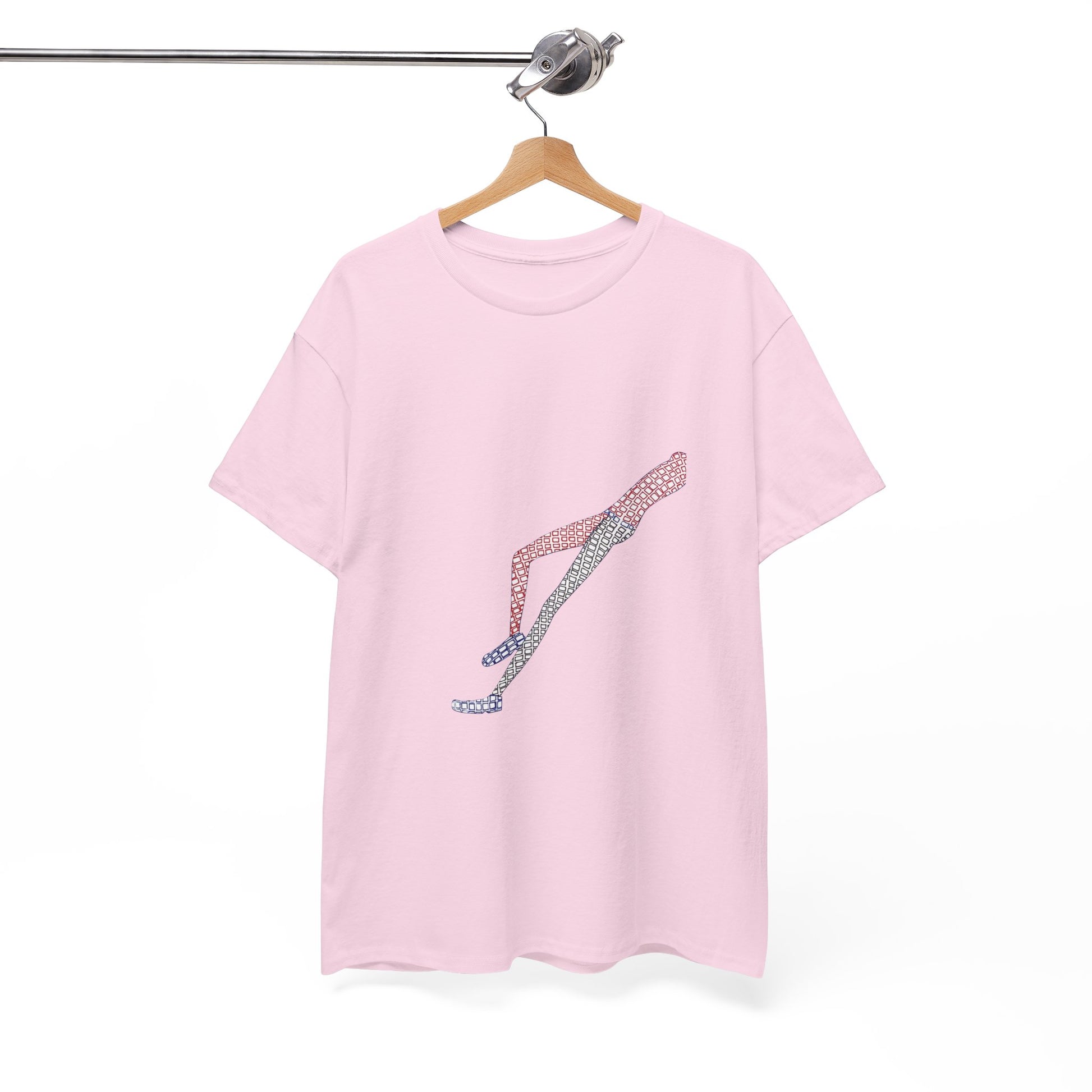 Pink Shapes in Shapes T-Shirt on hanger front view