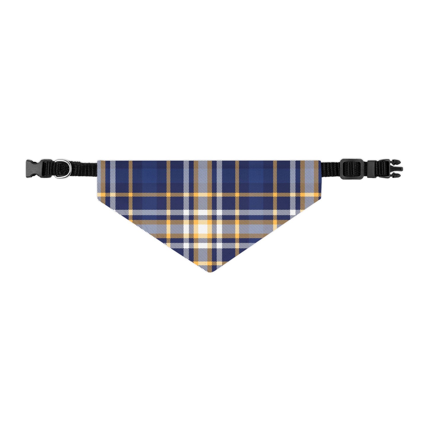 Blue Plaid Pattern - Pet Bandana Collar