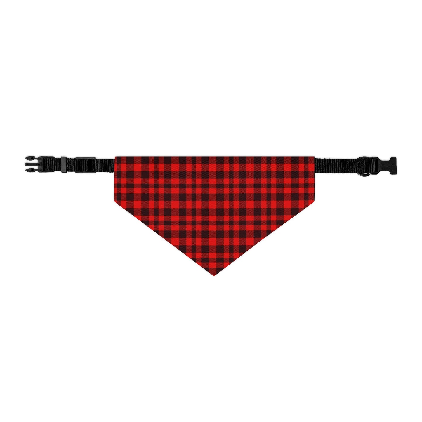 Red & Black Plaid Pattern - Pet Bandana Collar