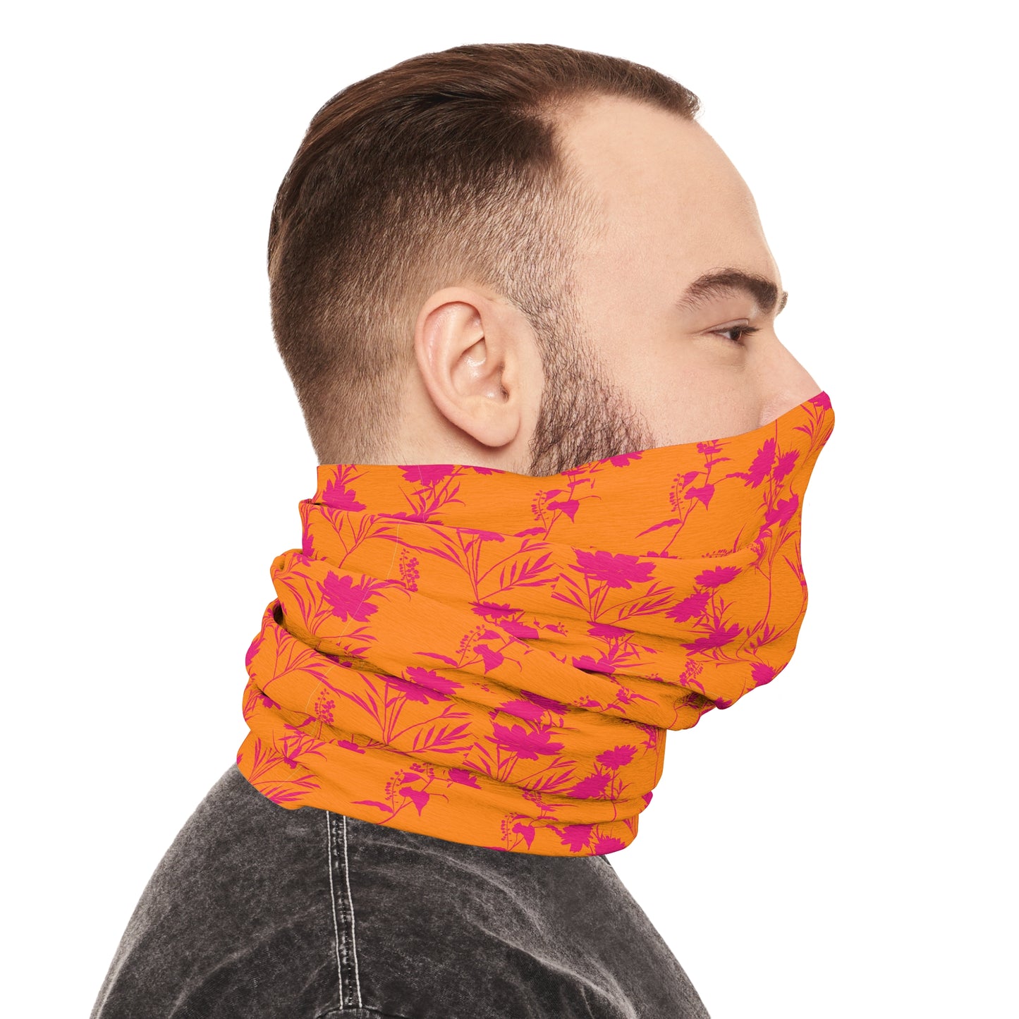 Tube Scarf - Pink and Orange Floral Pattern