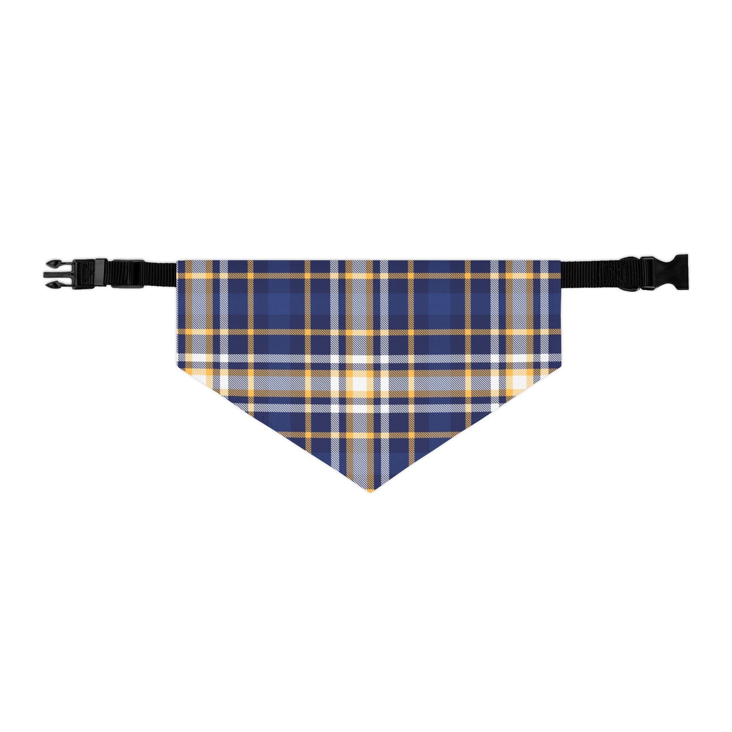 Blue Plaid Pattern - Pet Bandana Collar