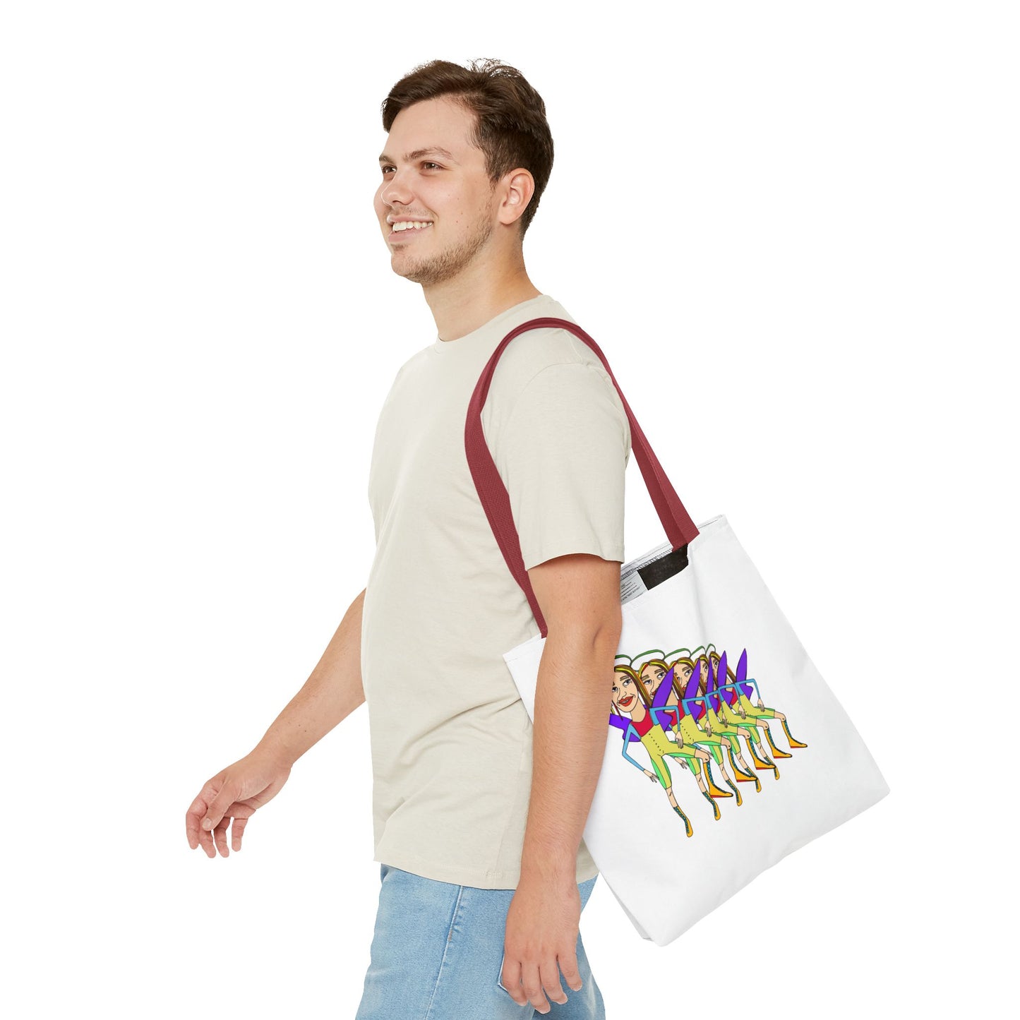 Angelic Sportsy Tote Bag person carrying tote walking lifestyle scene