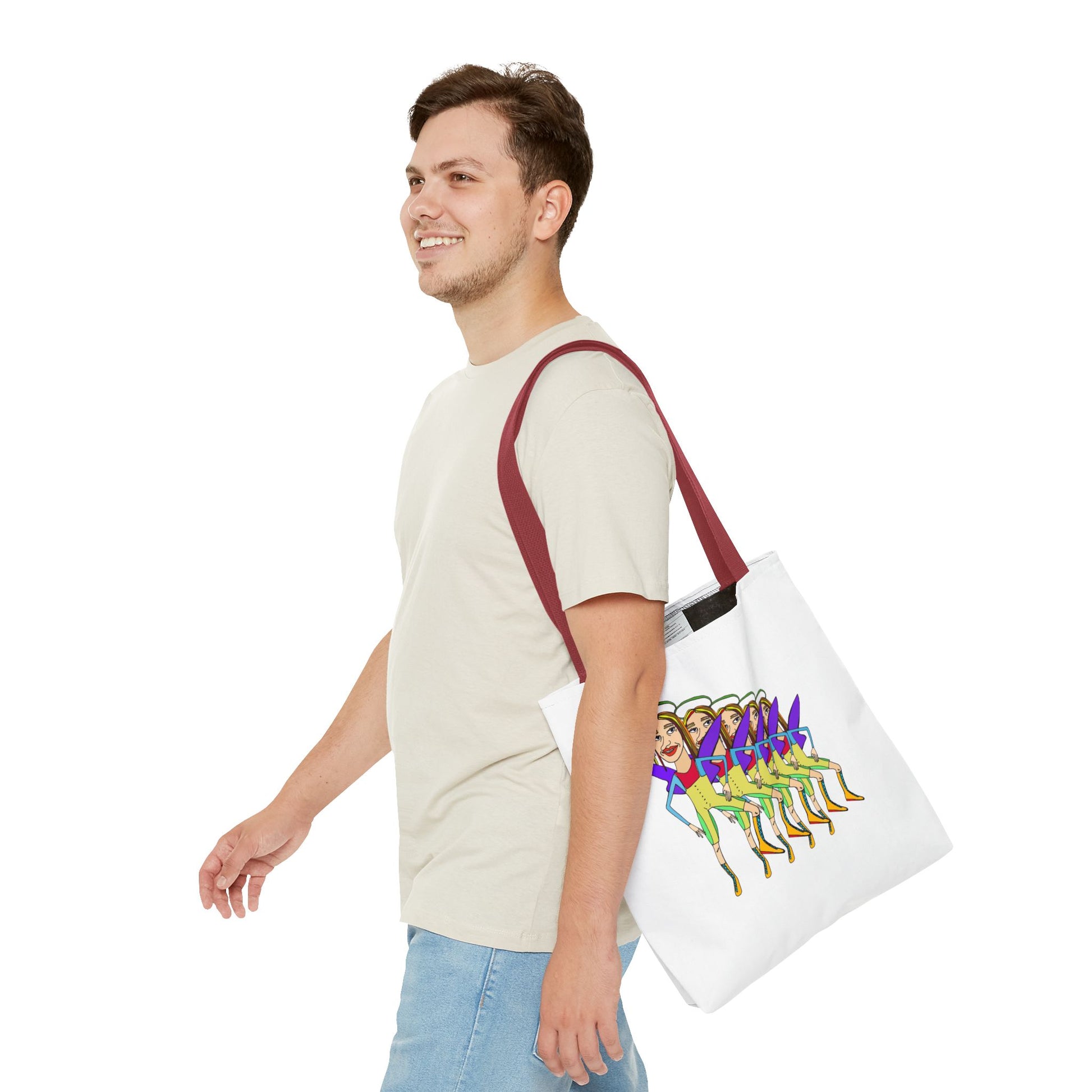 Angelic Sportsy Tote Bag person carrying tote walking lifestyle scene