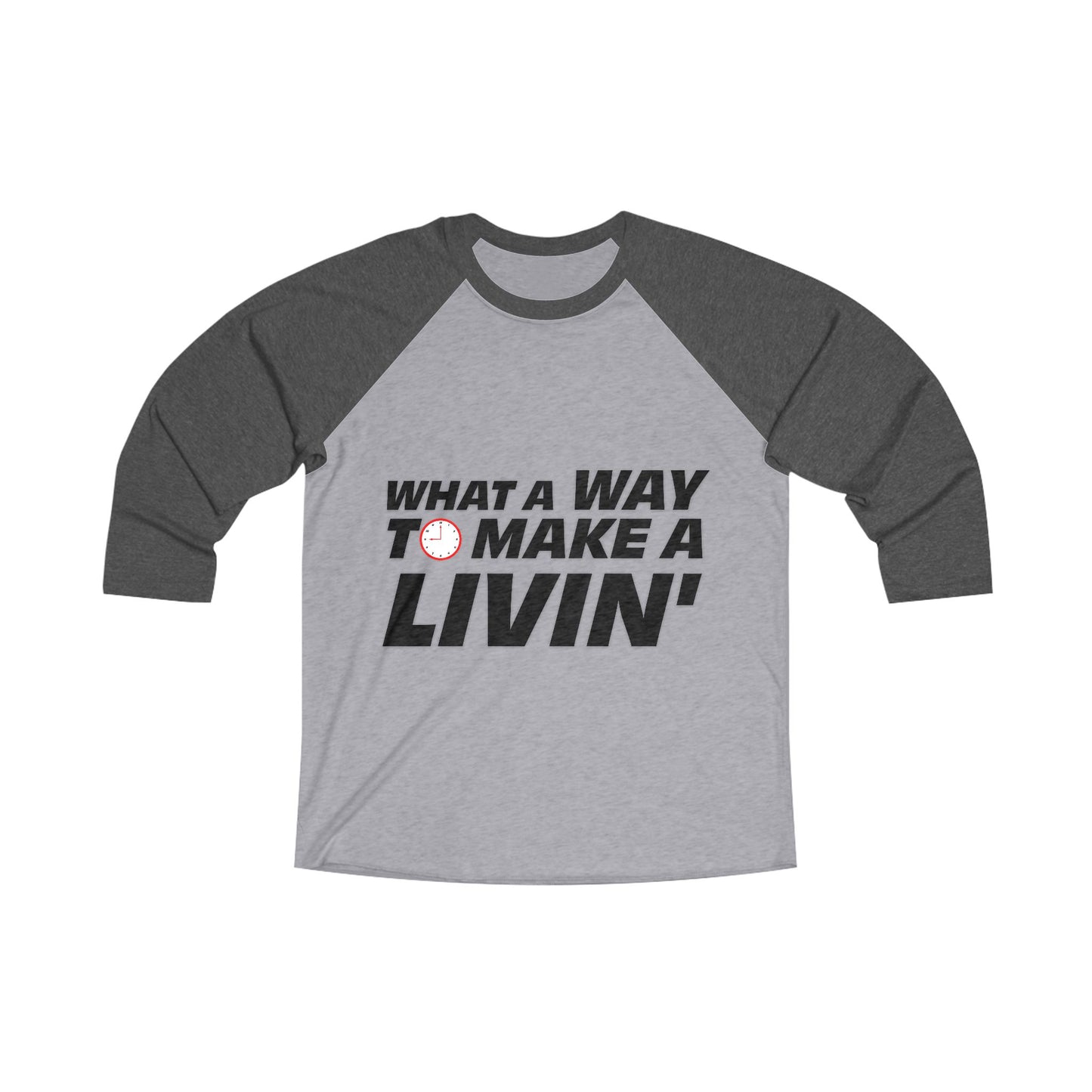 9 to 5 funny office raglan long sleeve t shirt front view graphic design
