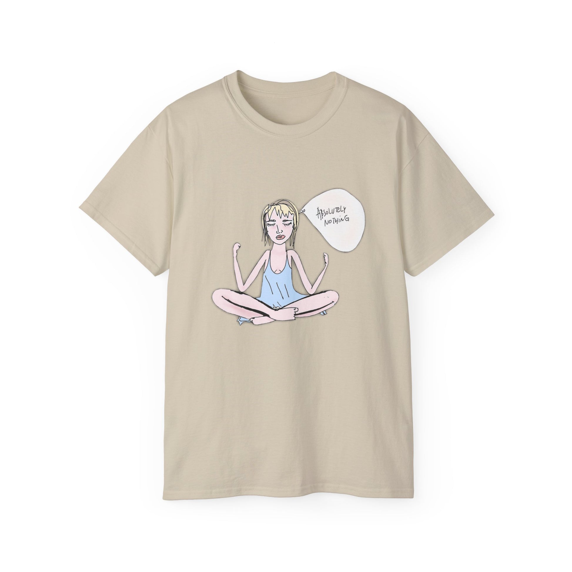 Beige Log Out T-shirt product front view