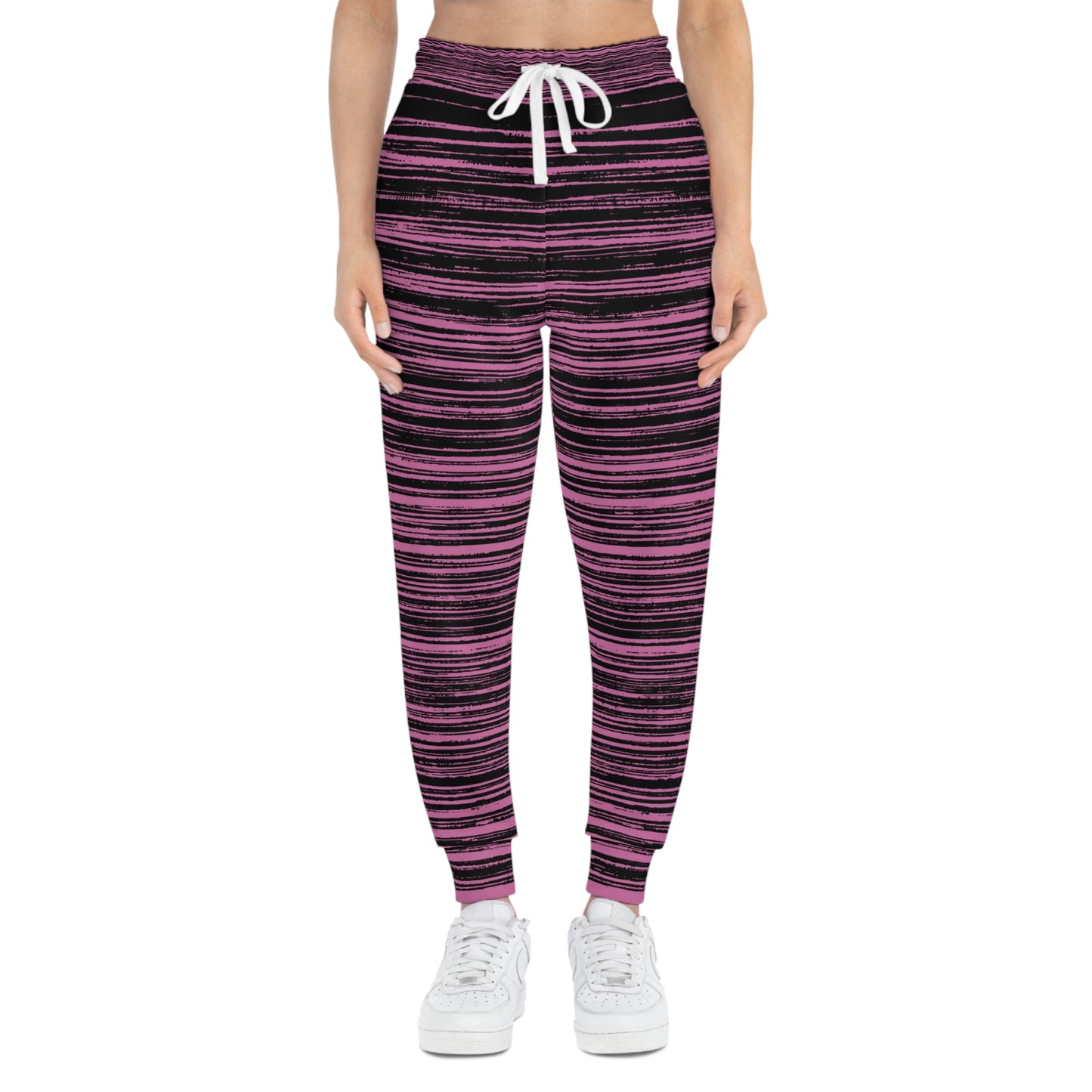 Black and Pink Striped Joggers