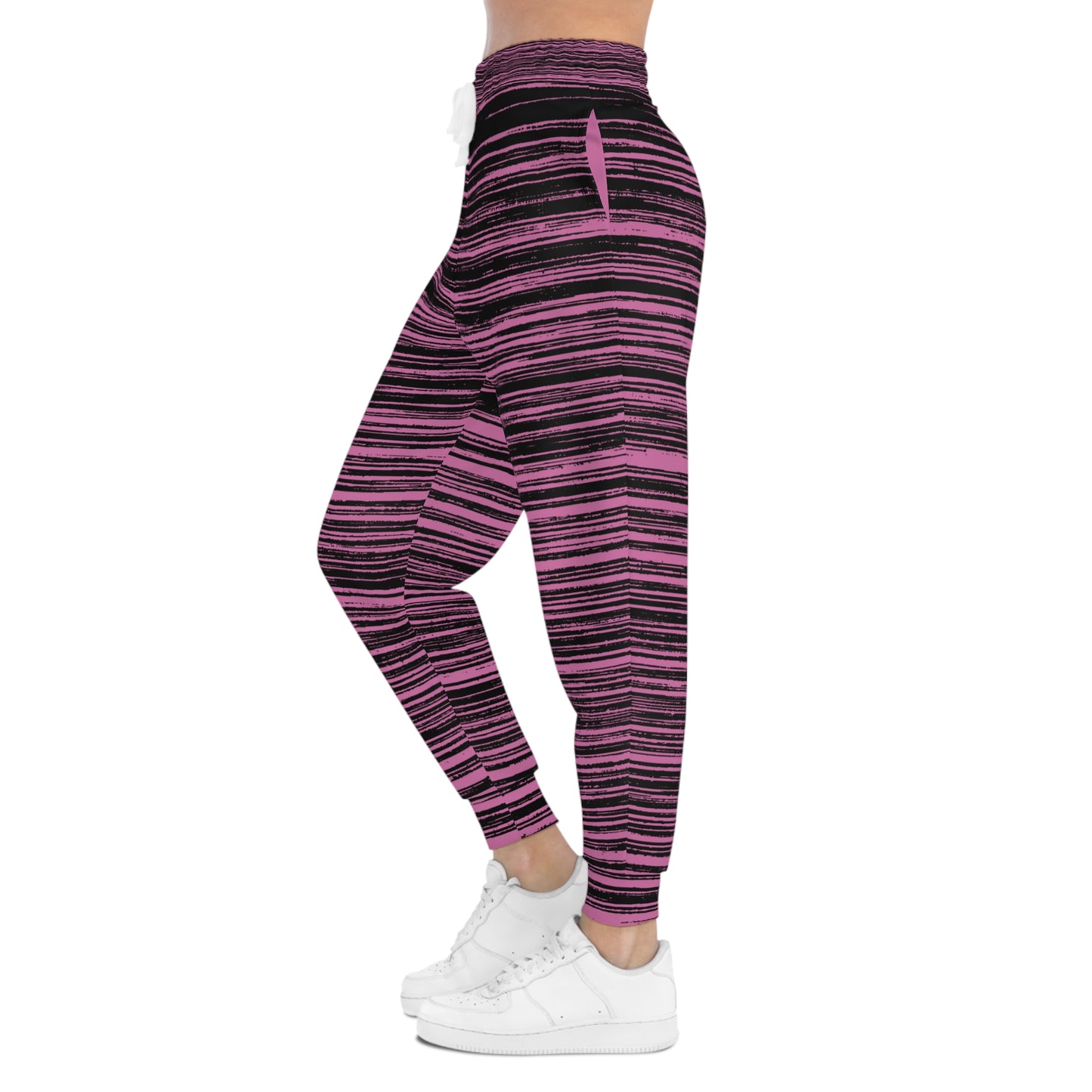 Black and Pink Striped Joggers