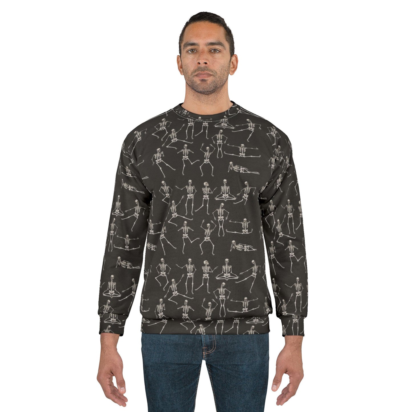 White & Black Dancing Skeletons Sweatshirt