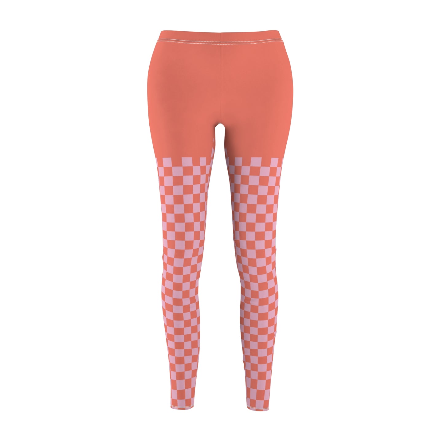 Coral Gridlock Leggings