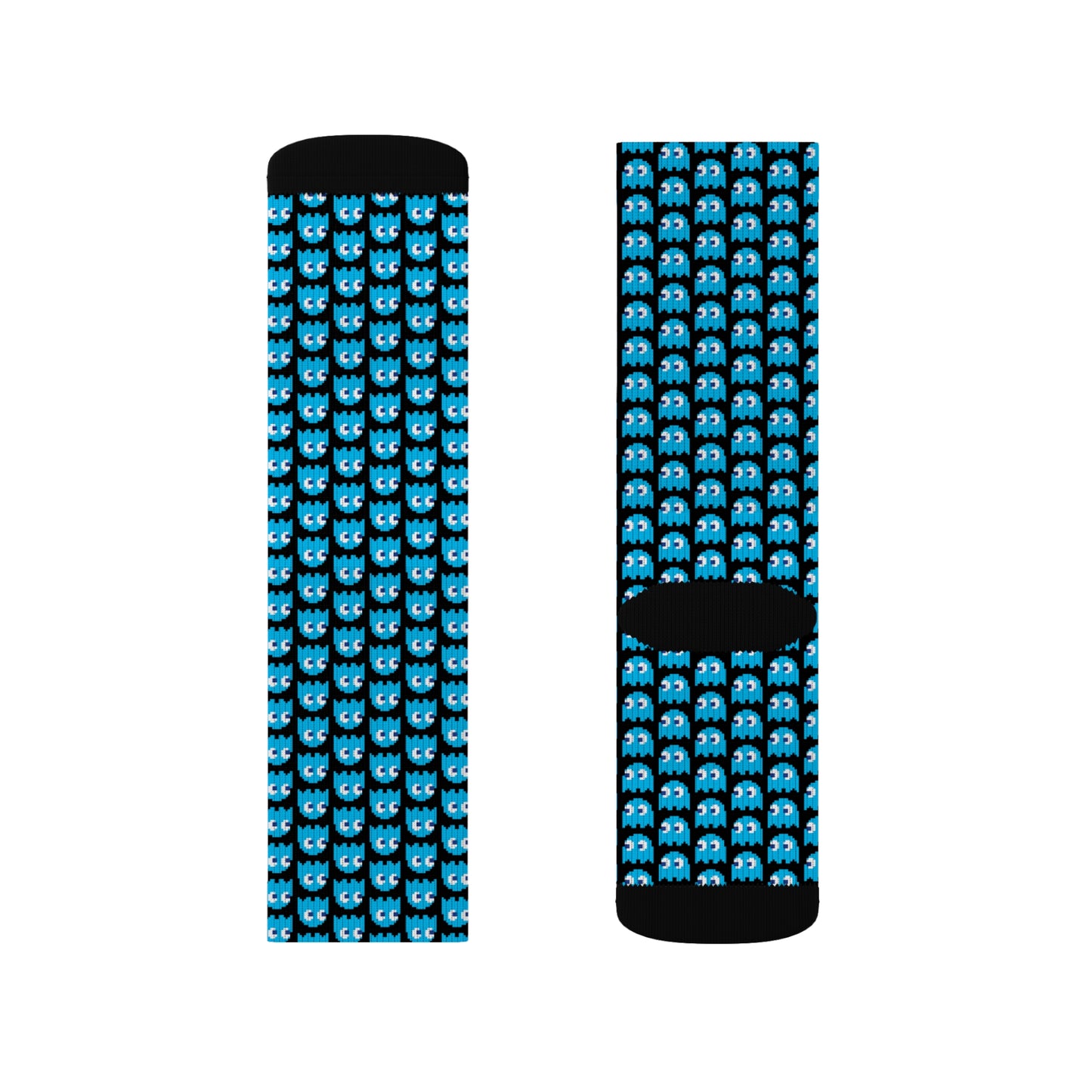 Pac-Man Inky Ghost Crew Socks – Retro Arcade Gamer Socks