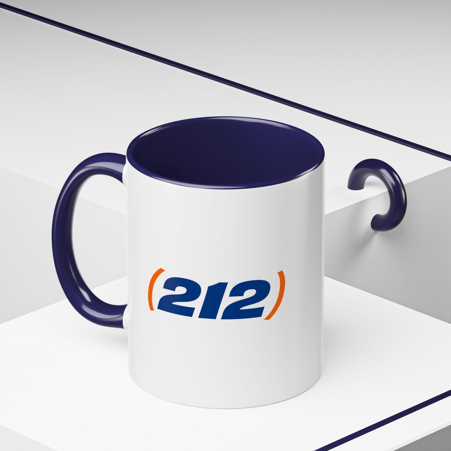 212 New York coffee mug modern angled view minimalist ceramic NYC mug with area code design