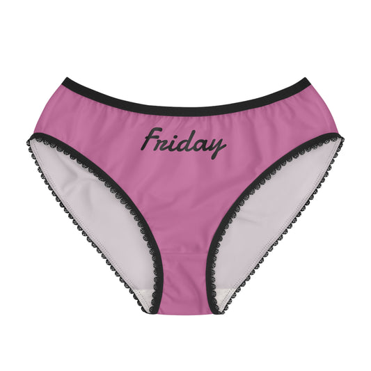 pink friday underwear women black trim briefs front view