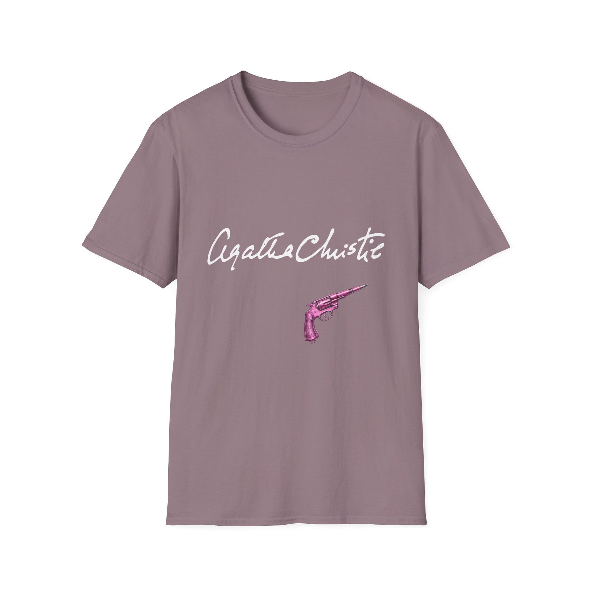agatha christie inspired t shirt purple unisex graphic tee front