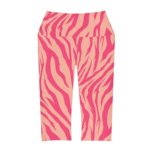 Pink Stripes Capri Leggings