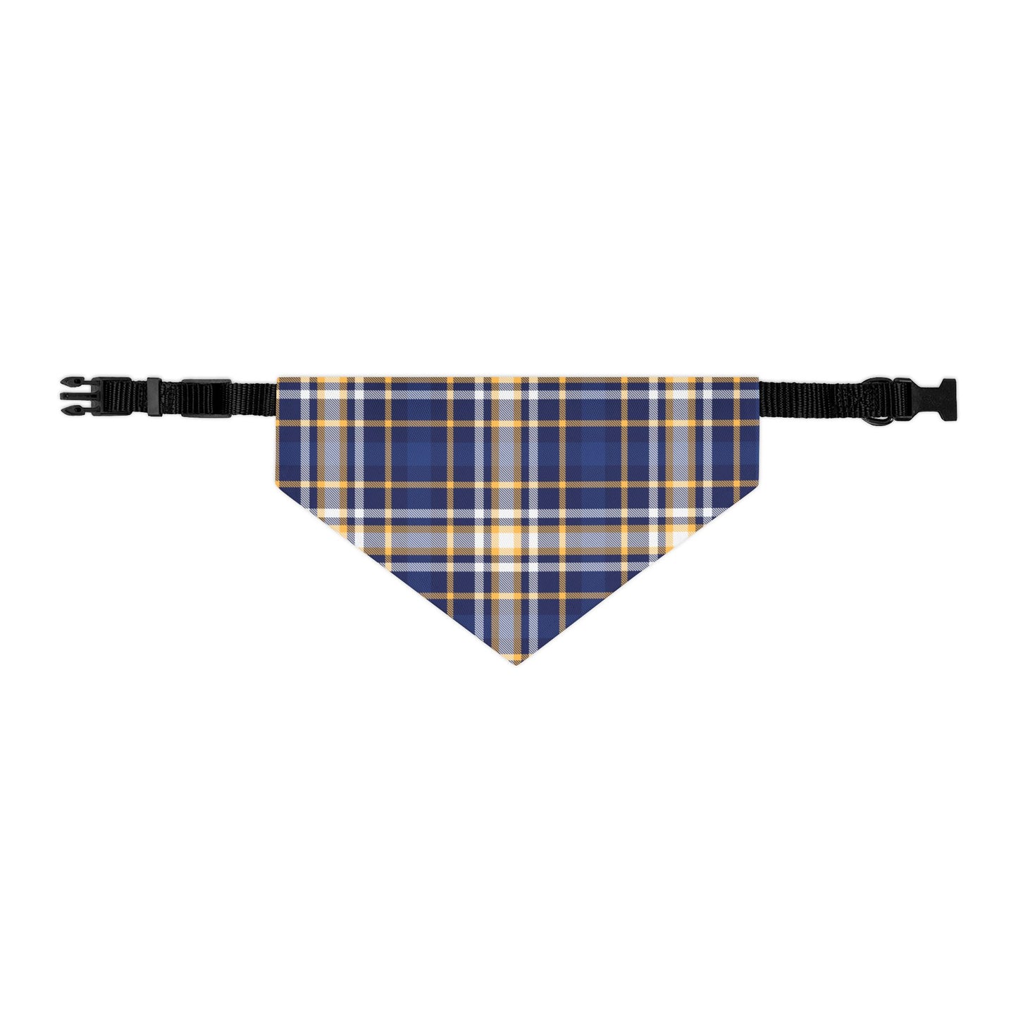 Blue Plaid Pattern - Pet Bandana Collar