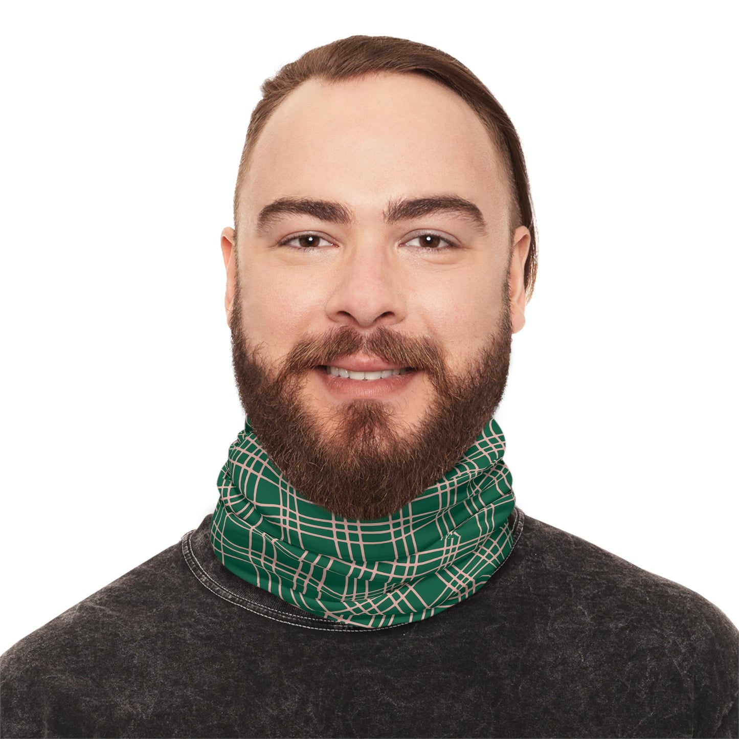 Green Plaid Tube Scarf
