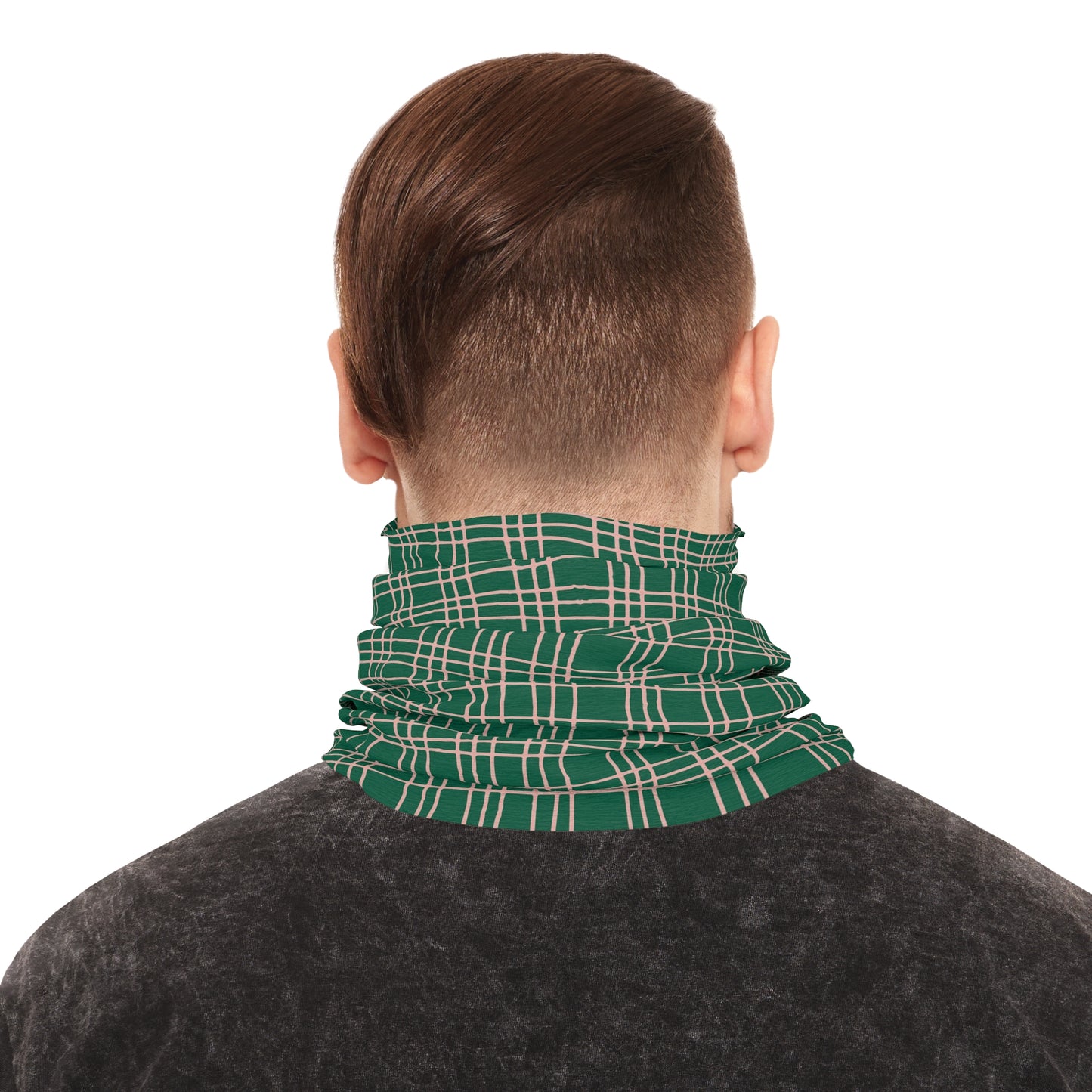 Green Plaid Tube Scarf