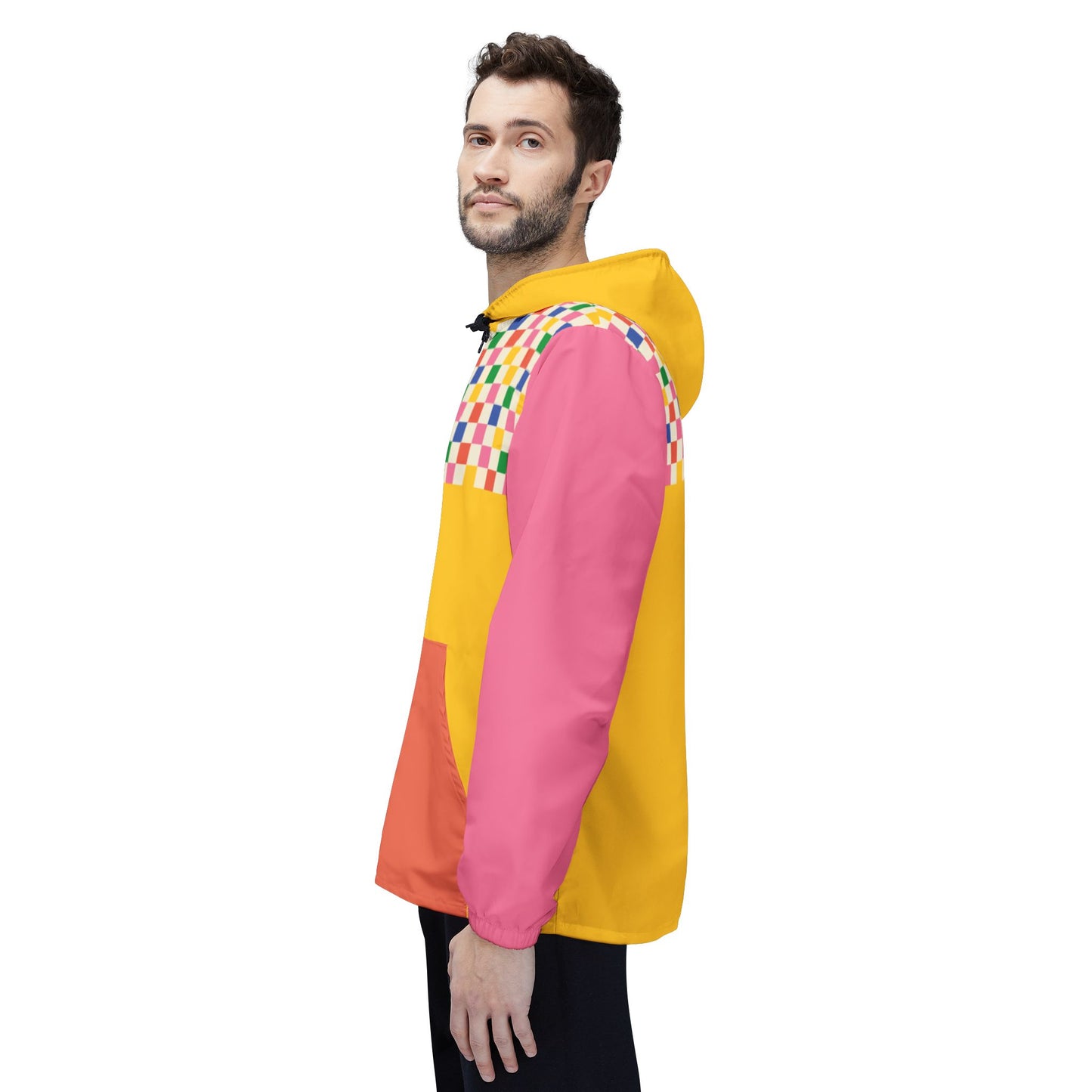 skater flux windbreaker side view - lightweight streetwear windbreaker