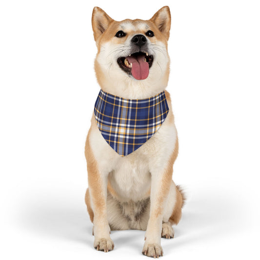 Blue Plaid Pattern - Pet Bandana Collar