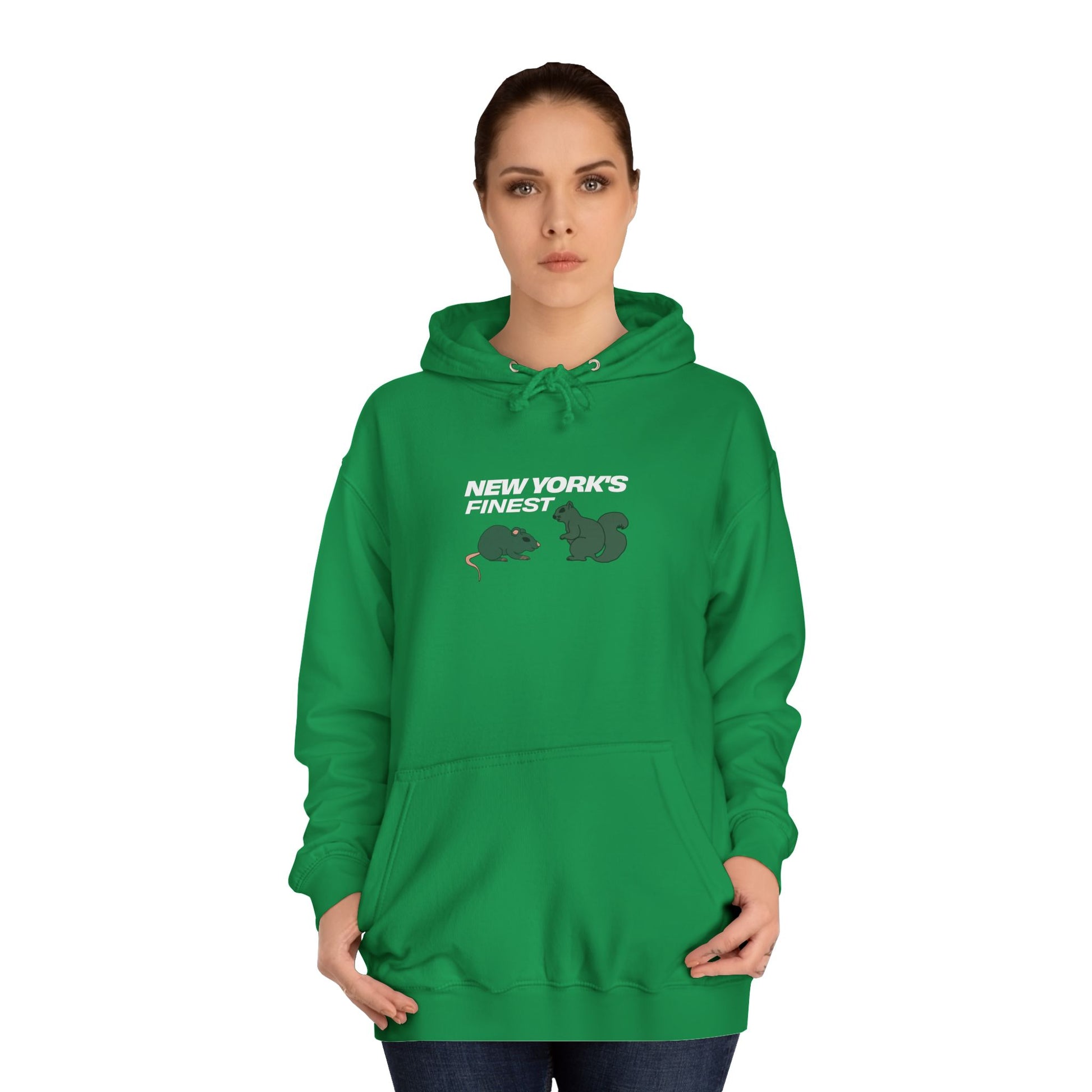 green nyc hoodie back view plain hoodie streetwear rear