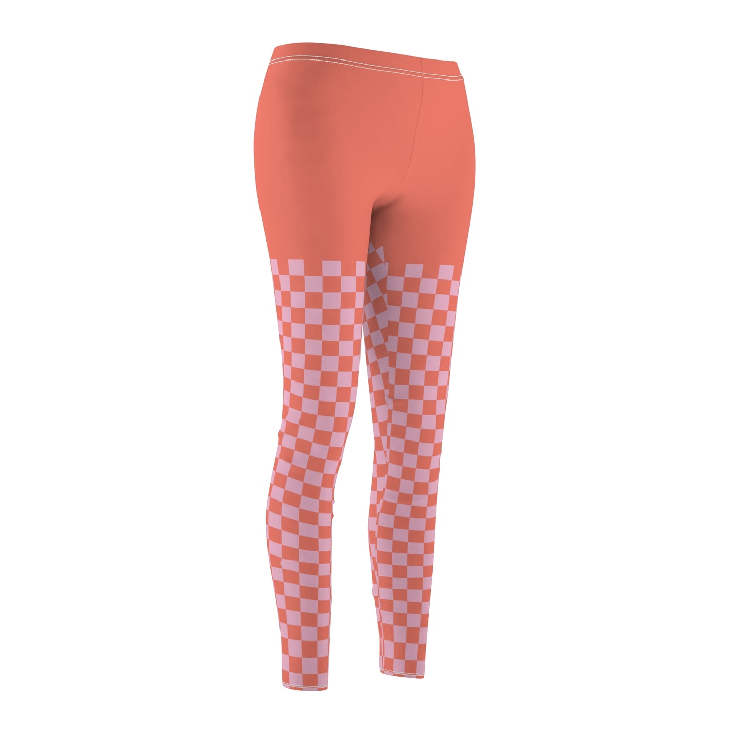 Coral Gridlock Leggings
