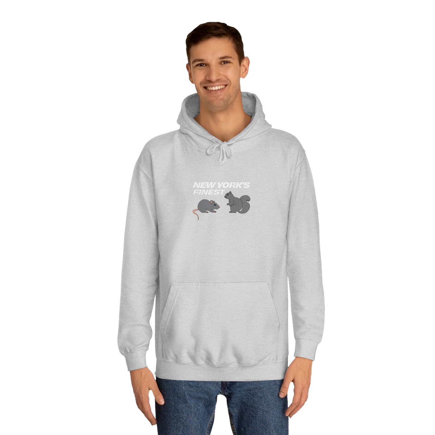 grey nyc hoodie back view streetwear hoodie plain rear