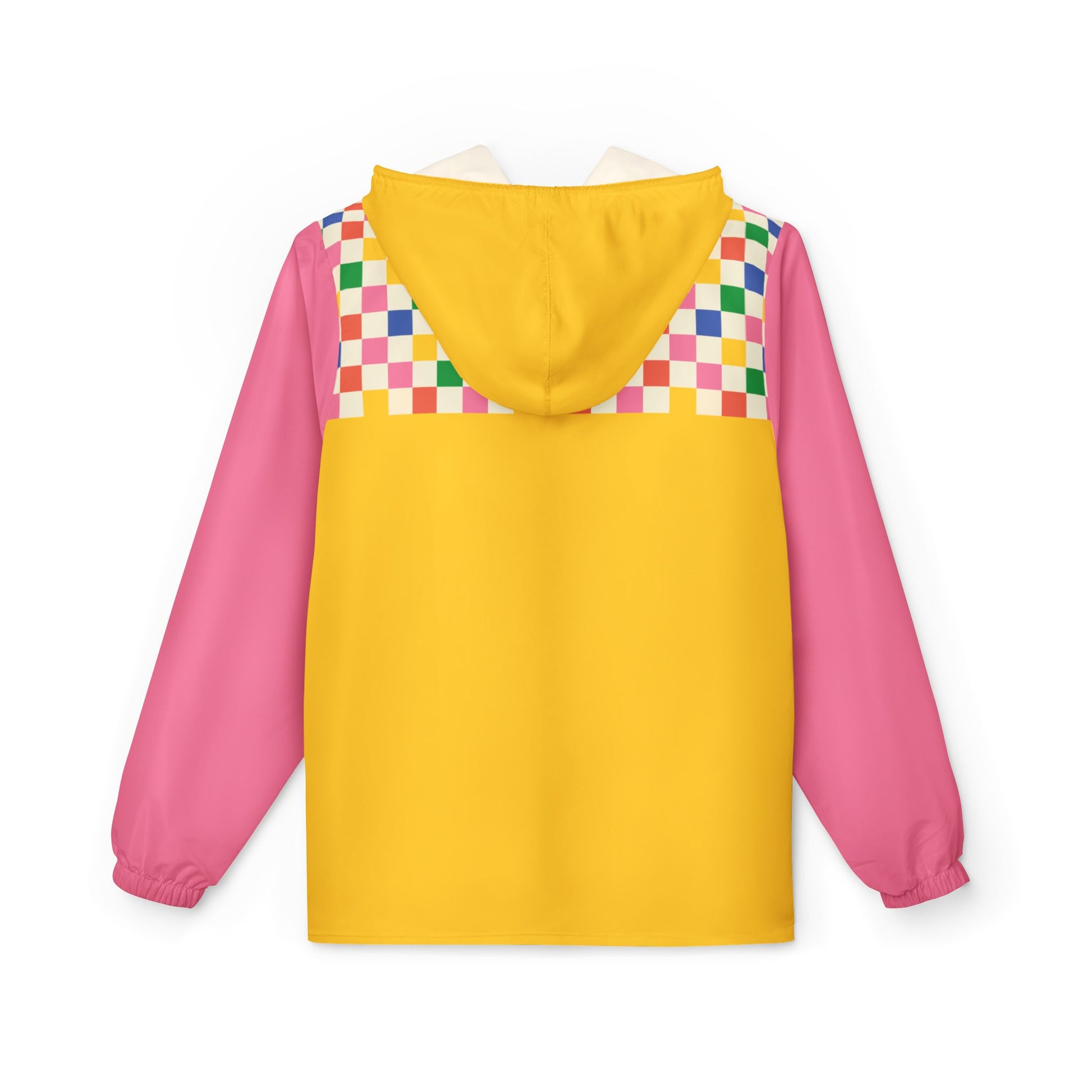 skater flux windbreaker back view - color block windbreaker jacket