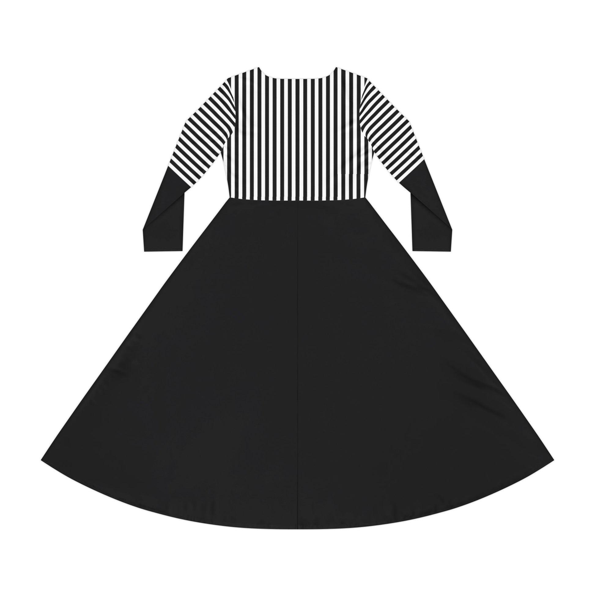 Back of Nun Inspired Black and White Midi Dress