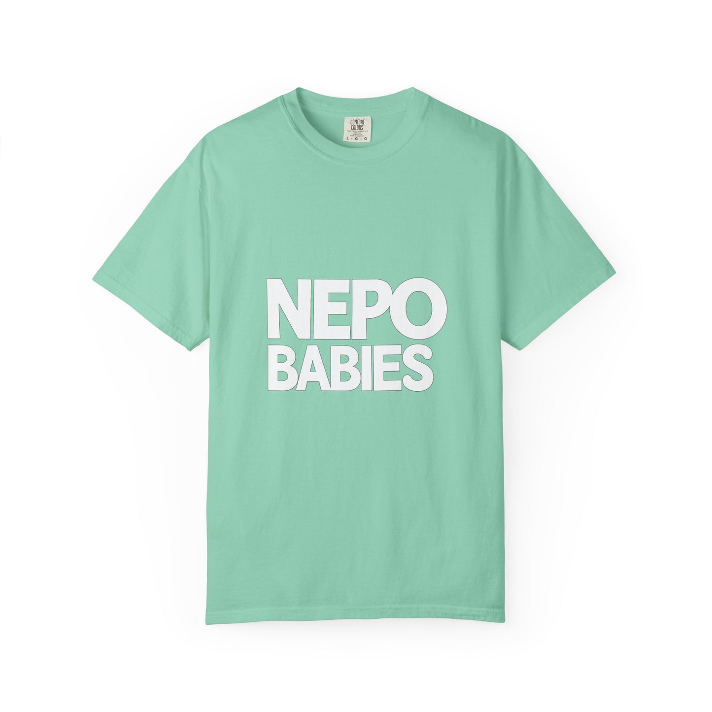 Nepo Babies green graphic t shirt minimalist pop culture shirt