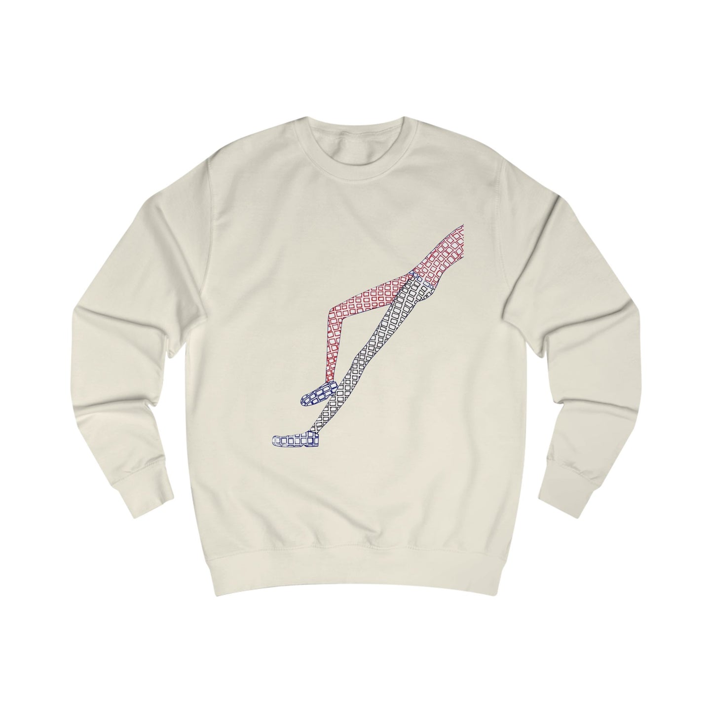 Cream Shapes in Shapes Sweatshirt with hand-drawn artwork front view