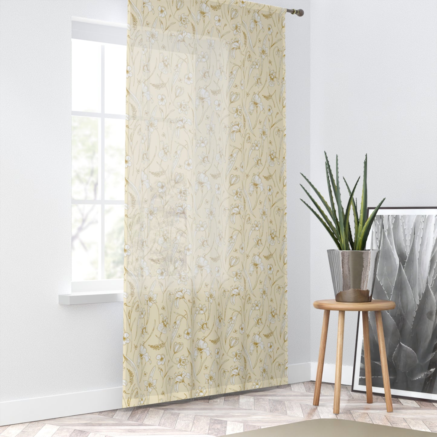 Delicate Flowers Window Curtain