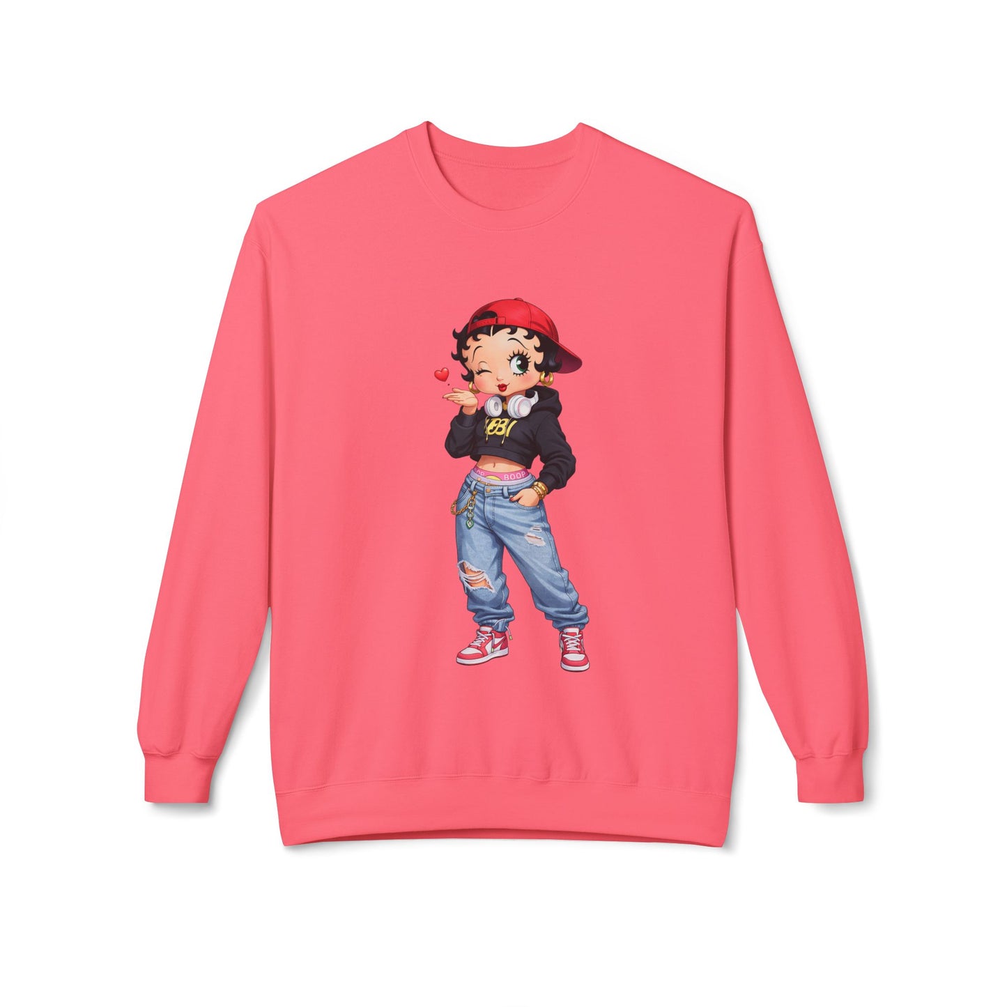 pink betty boop crewneck sweatshirt color variant
