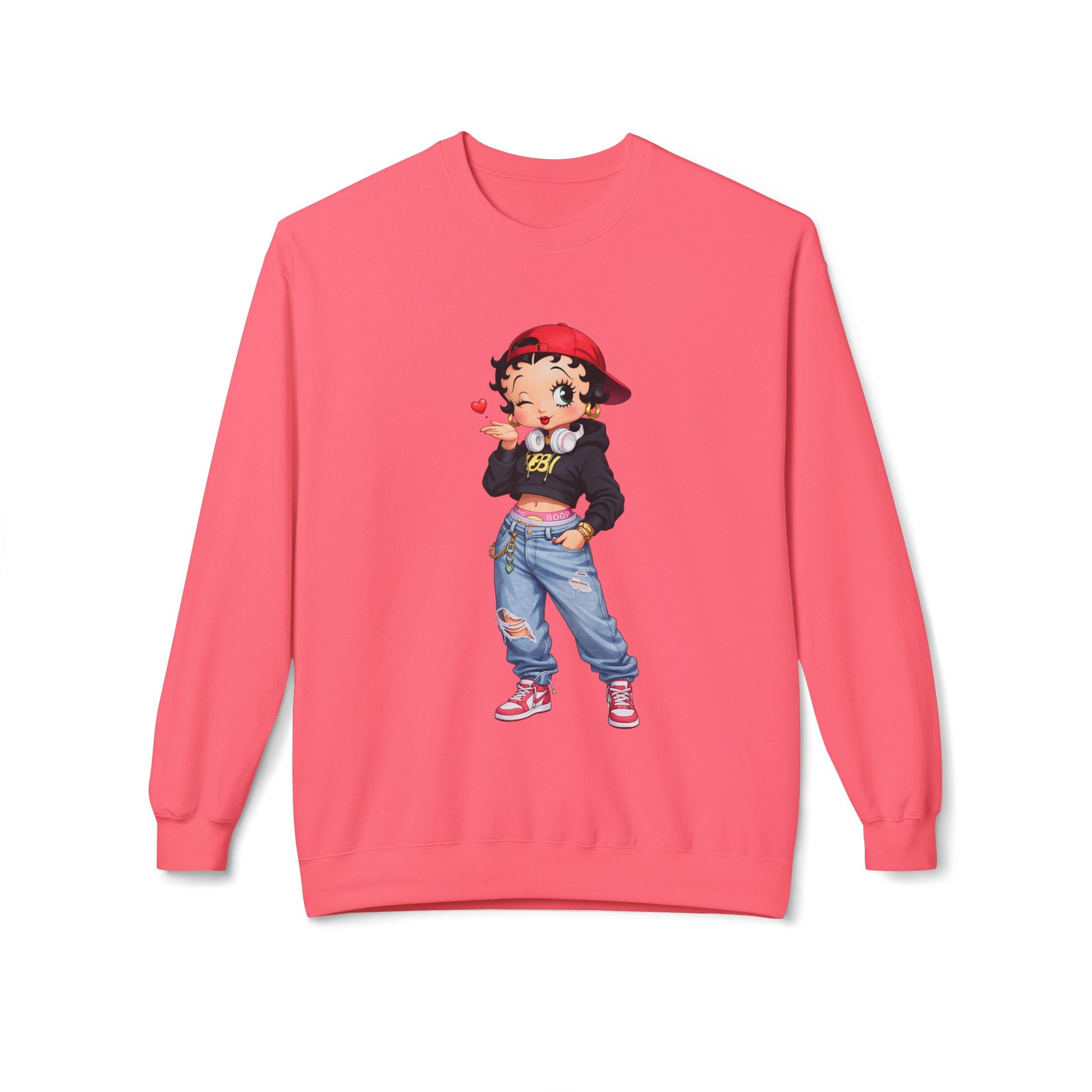 pink betty boop crewneck sweatshirt color variant