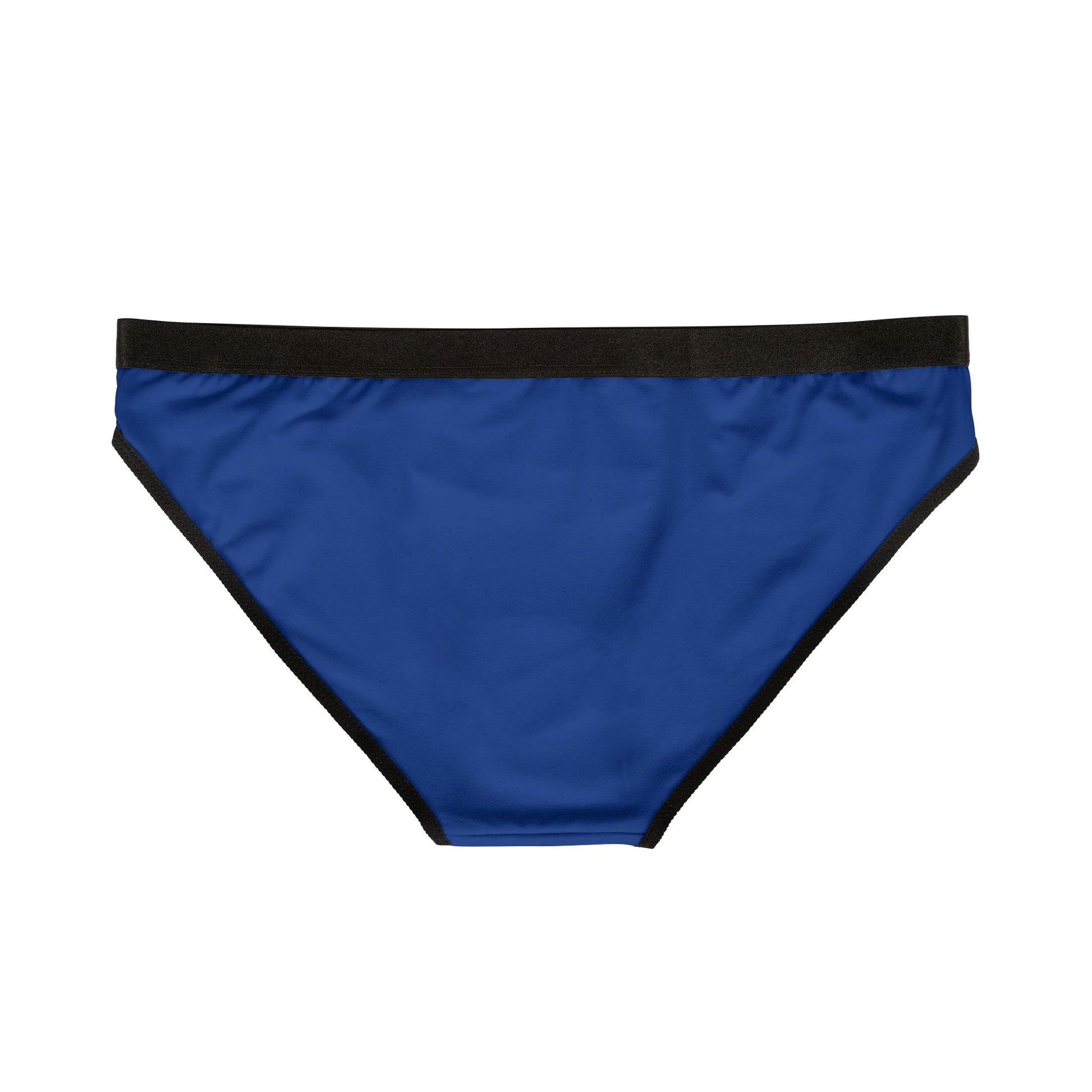 Flat lay of Friday Panty Blue showing solid blue front with black waistband