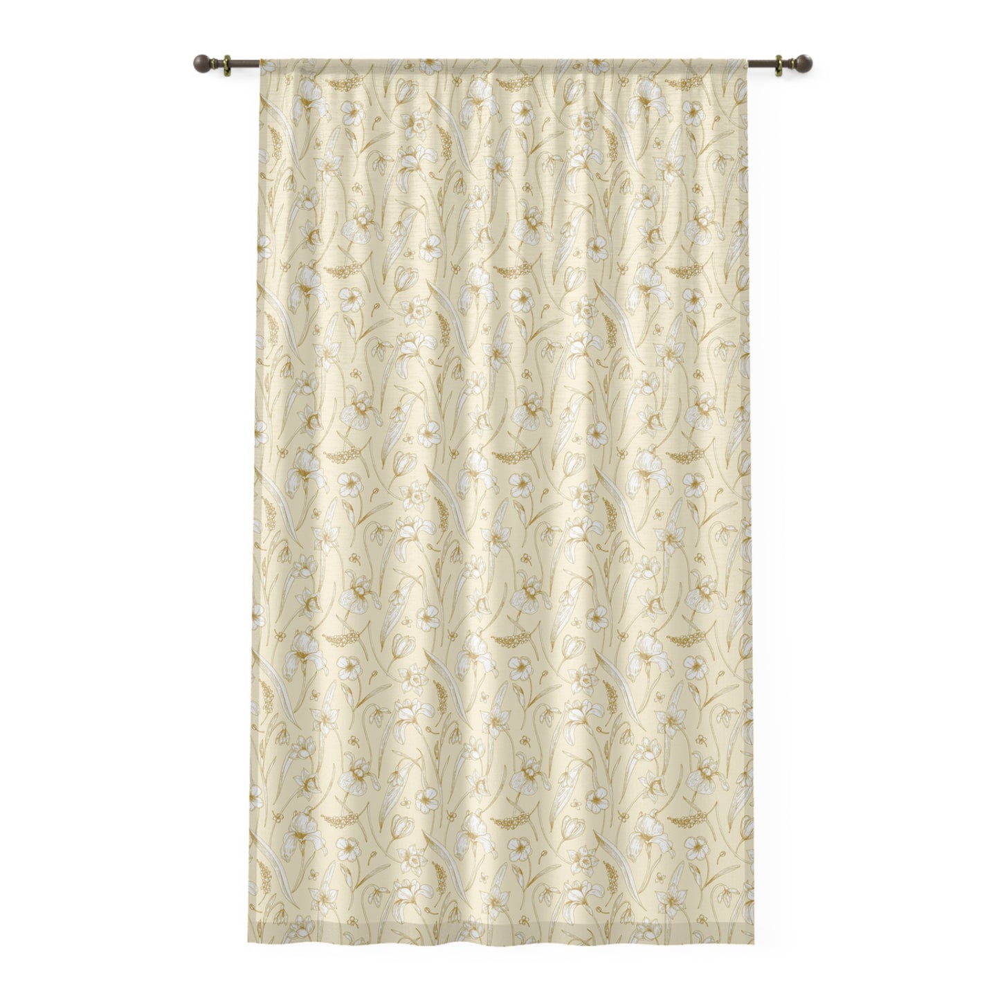 Delicate Flowers Window Curtain