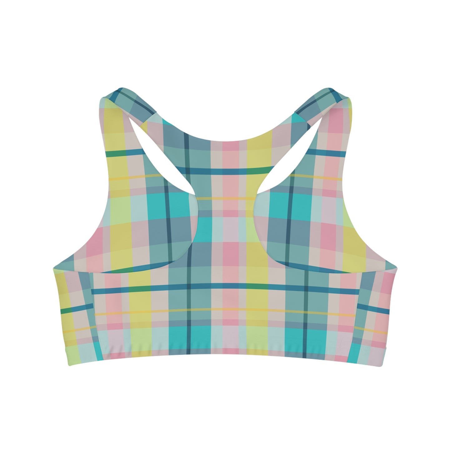 Sports Bra - Pastel Plaid Pattern