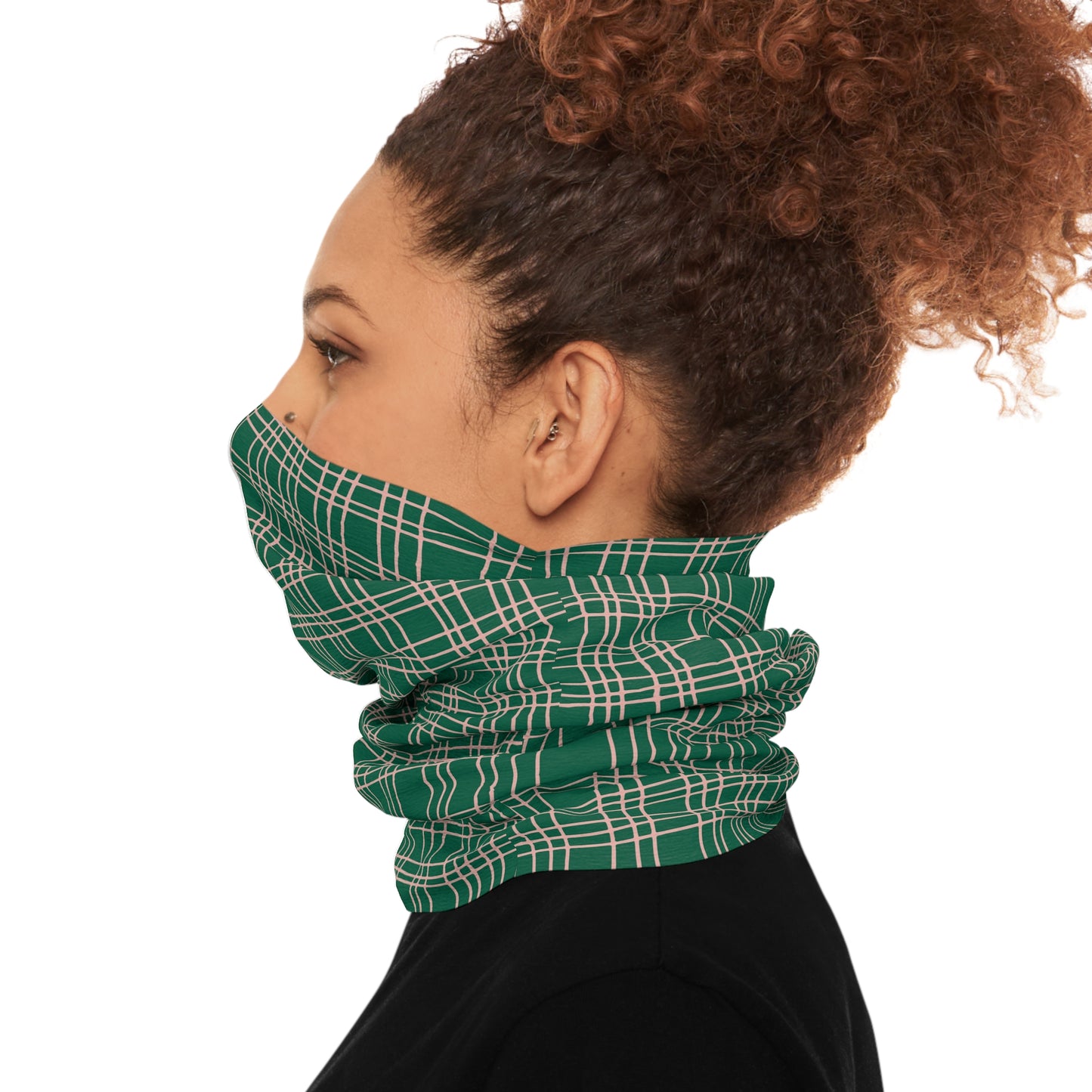 Green Plaid Tube Scarf