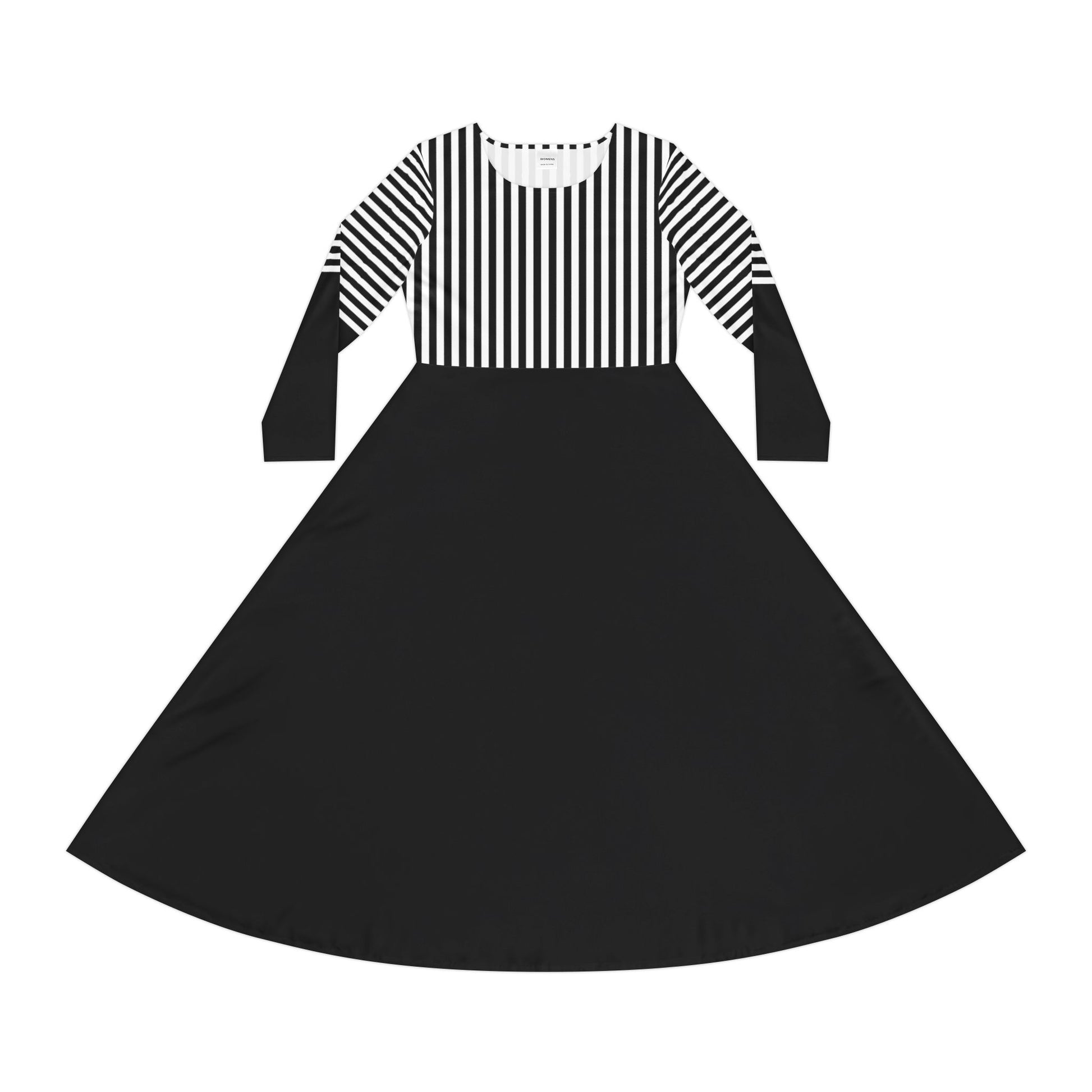 Front of Nun Inspired Black and White Midi Dress