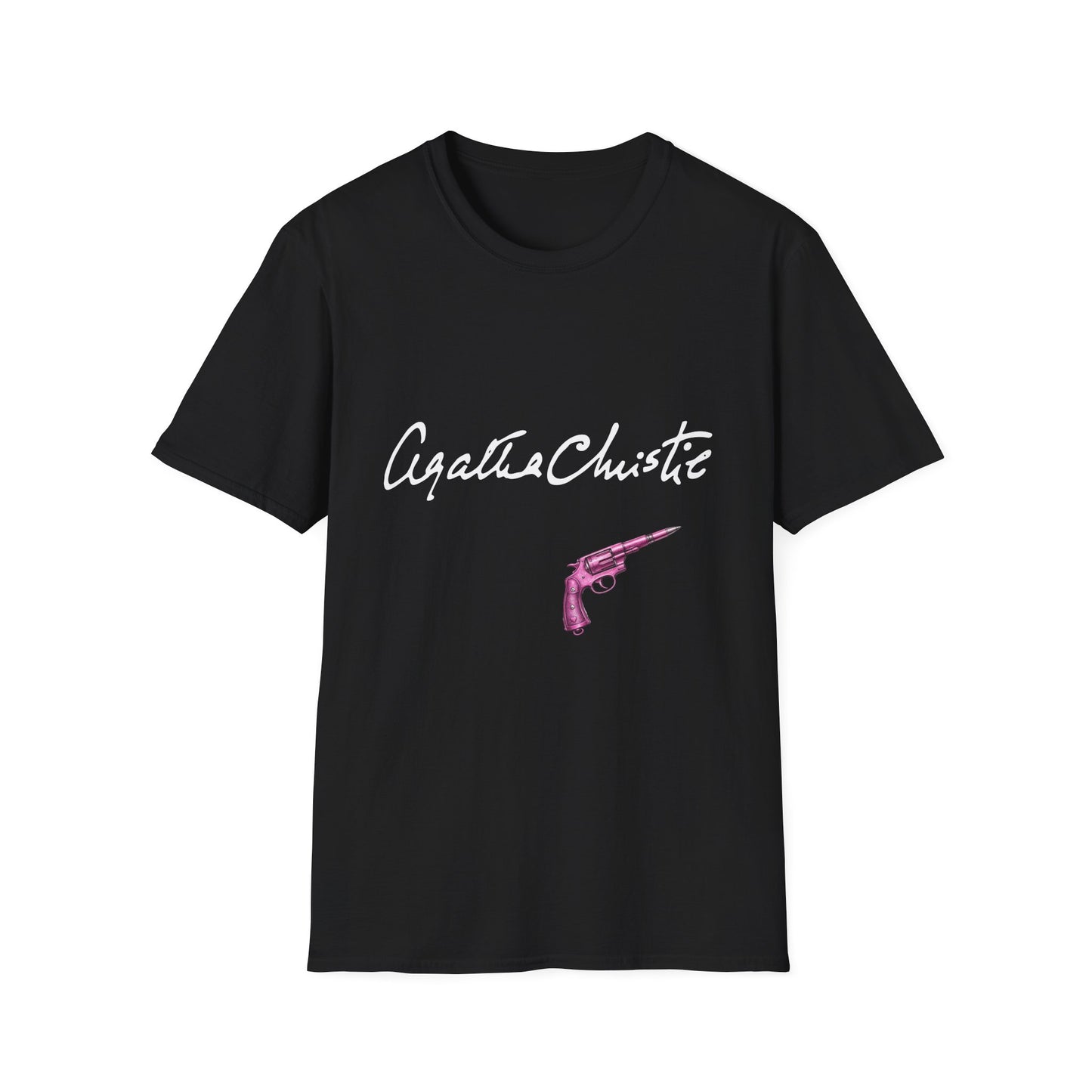 agatha christie shirt black unisex graphic tee front view