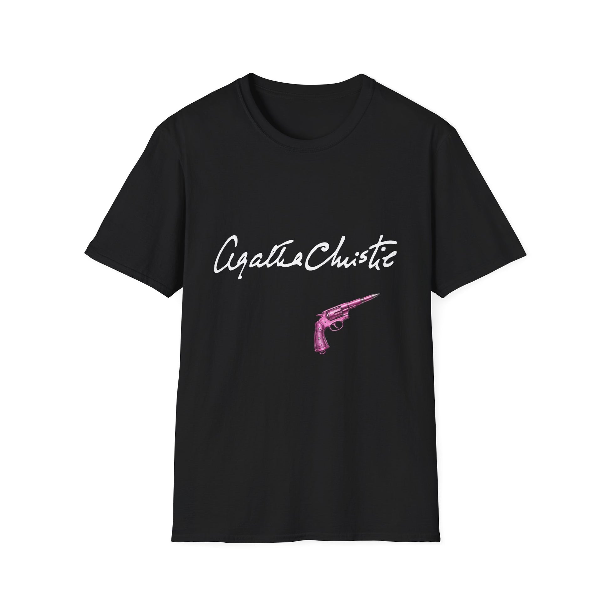 agatha christie shirt black unisex graphic tee front view
