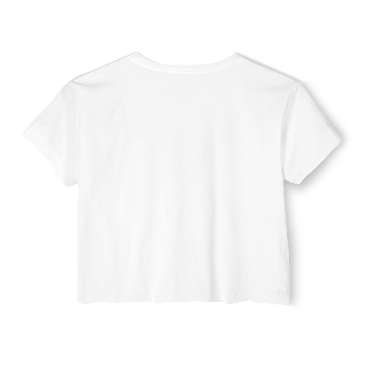back view women’s cropped t-shirt relaxed fit plain white