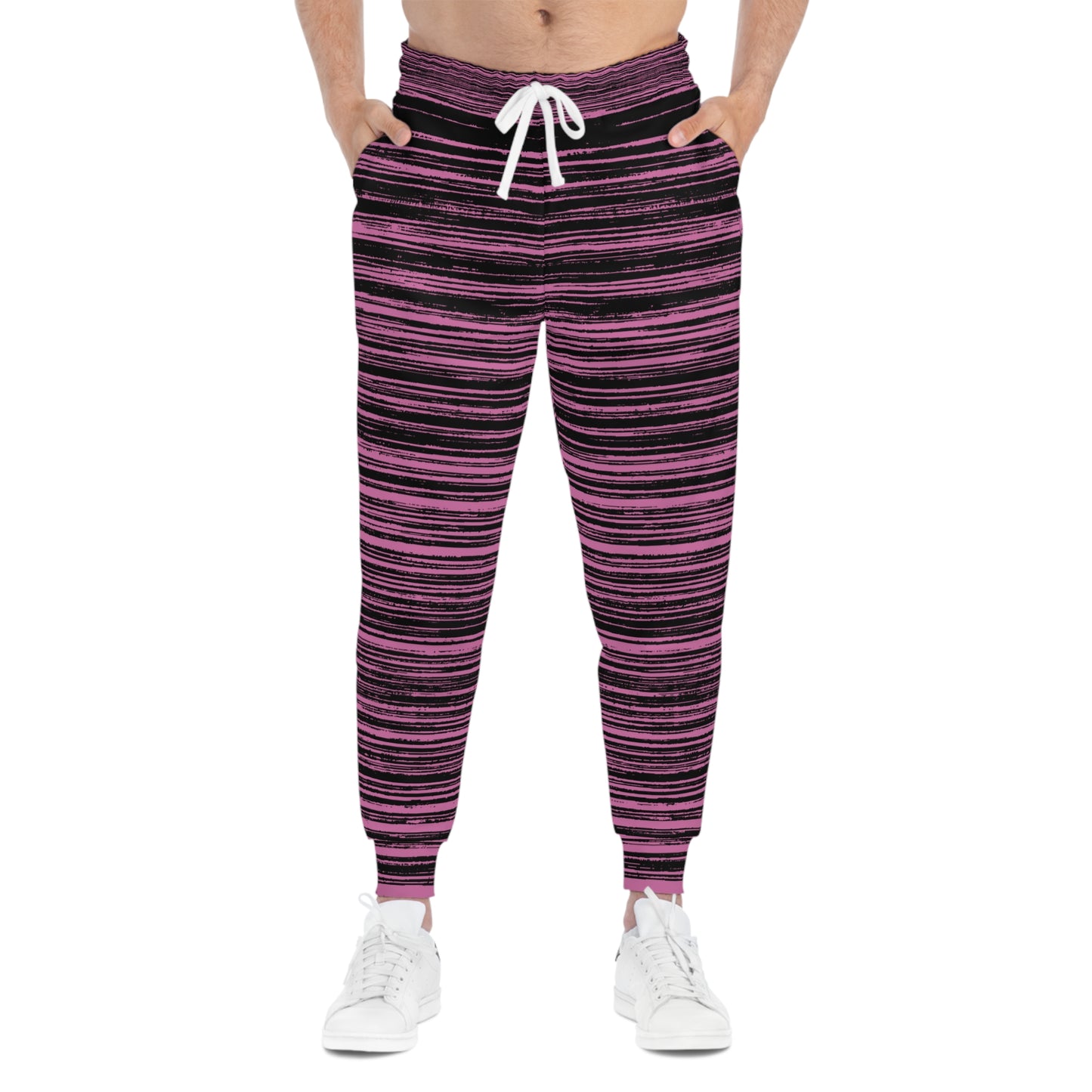 Black and Pink Striped Joggers