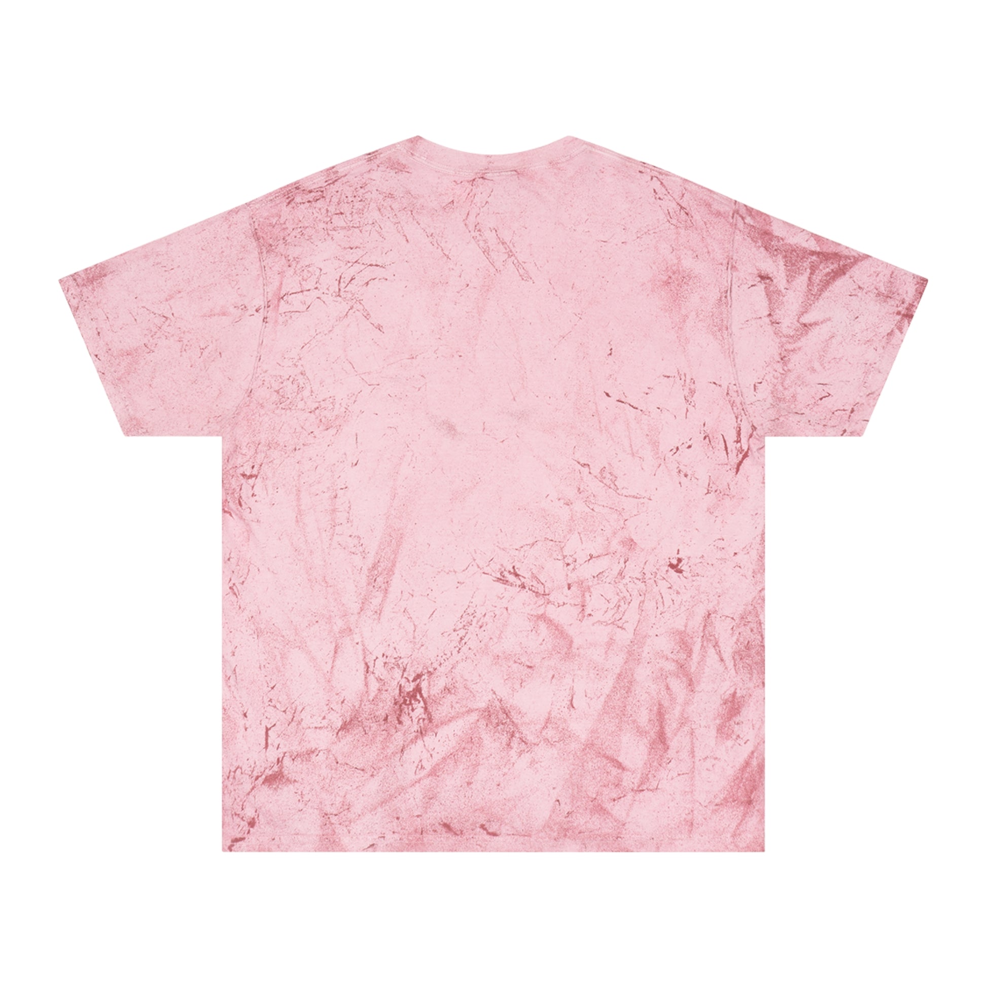 Back view of pink tie-dye Introverted Color Blast T-Shirt