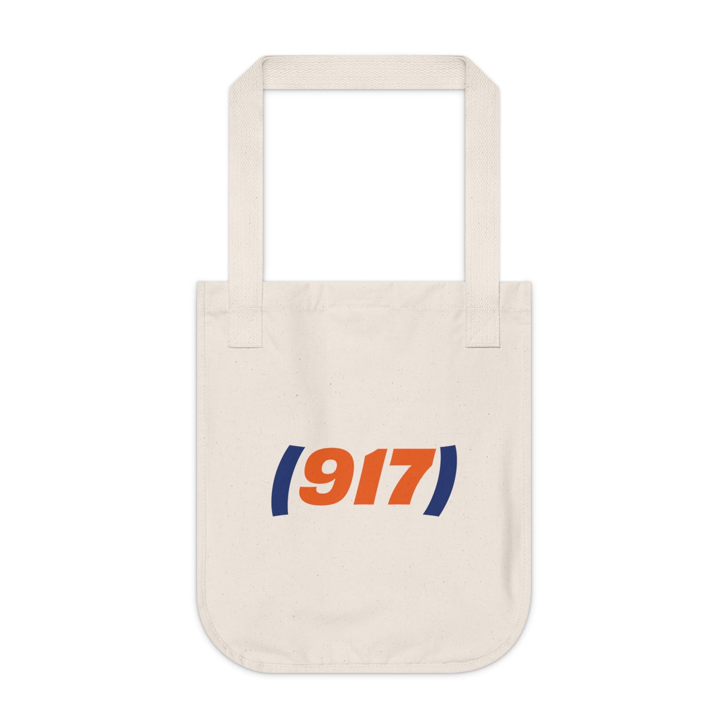 917 New York tote bag front view organic cotton carryall with minimalist NYC area code design